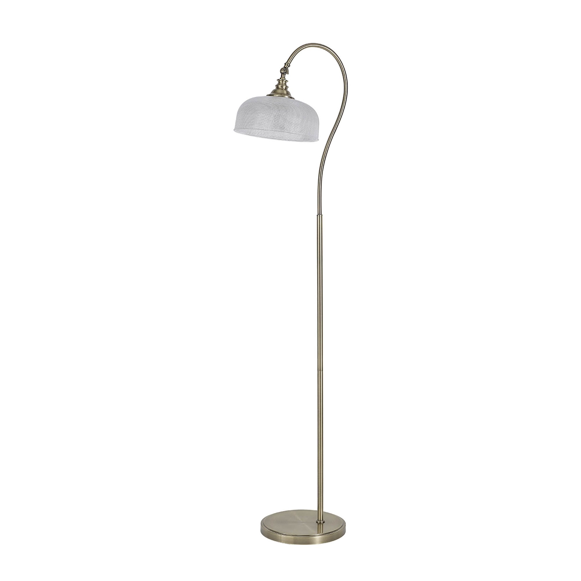 Fabula Maida Single Floor Lamp - Antique Brass & Prismatic Glass