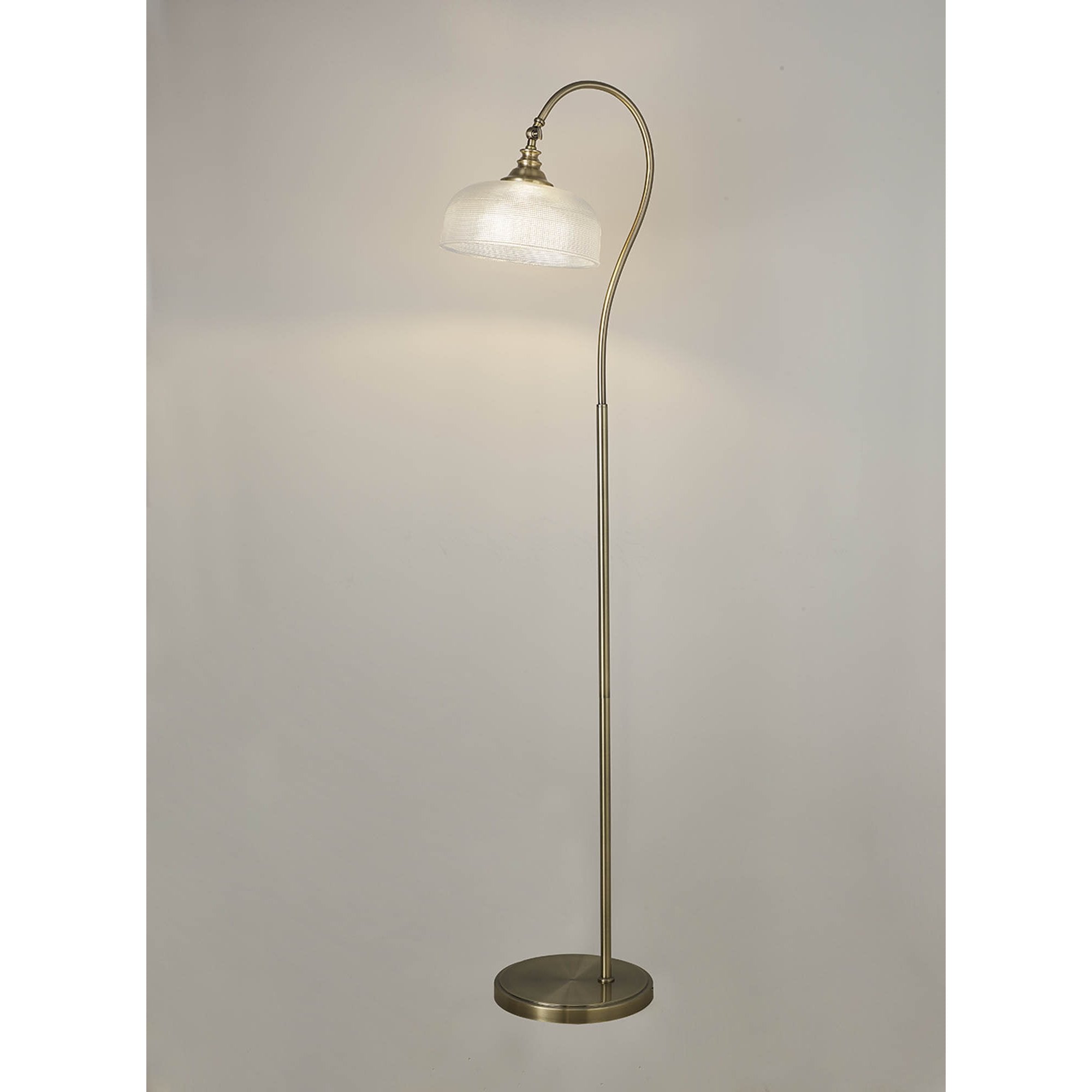 Fabula Maida Single Floor Lamp - Antique Brass & Prismatic Glass
