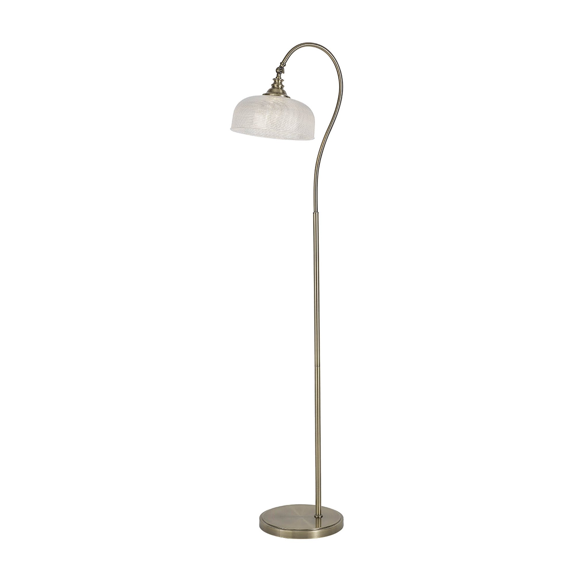 Fabula Maida Single Floor Lamp - Antique Brass & Prismatic Glass