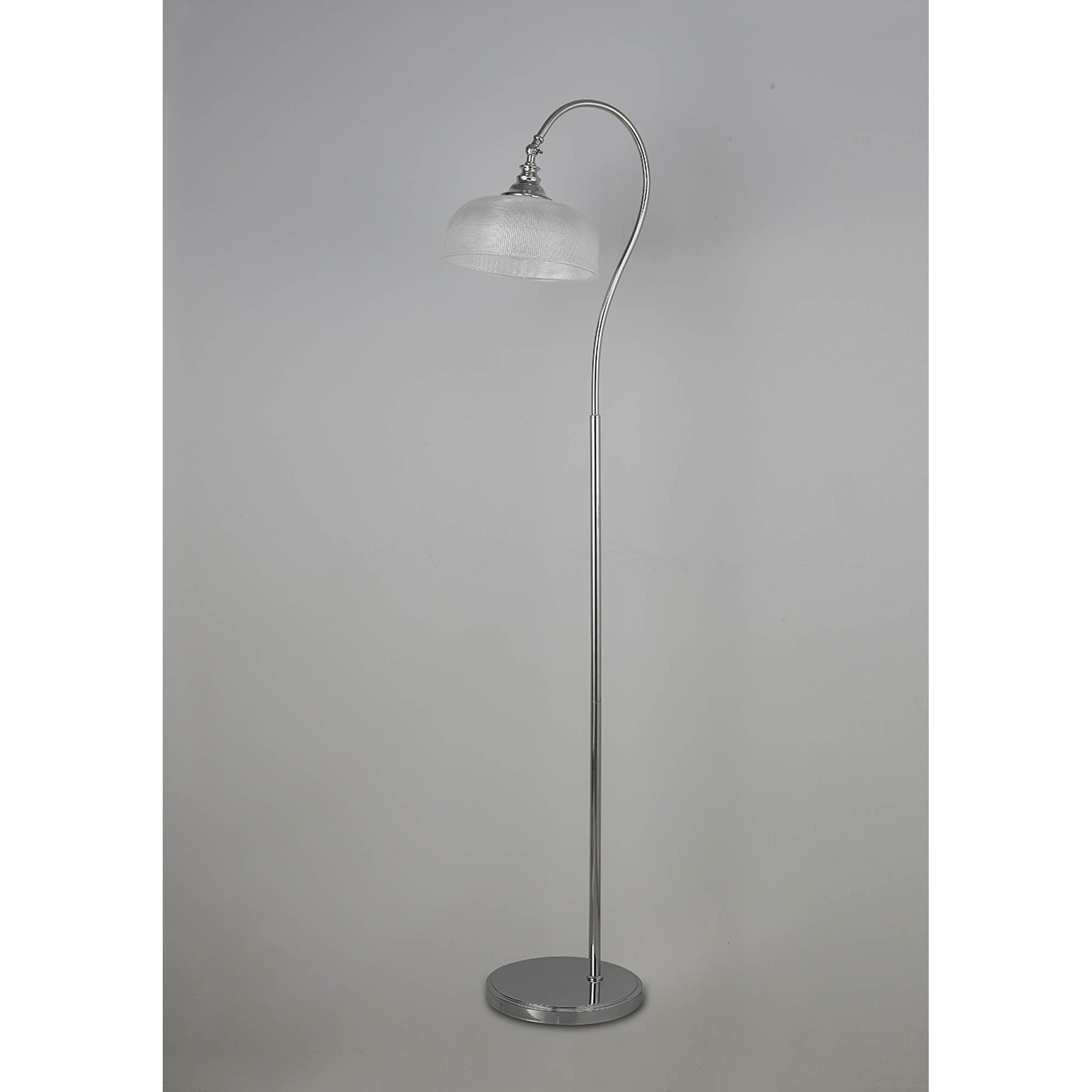 Fabula Maida Single Floor Lamp - Polished Nickel & Prismatic Glass