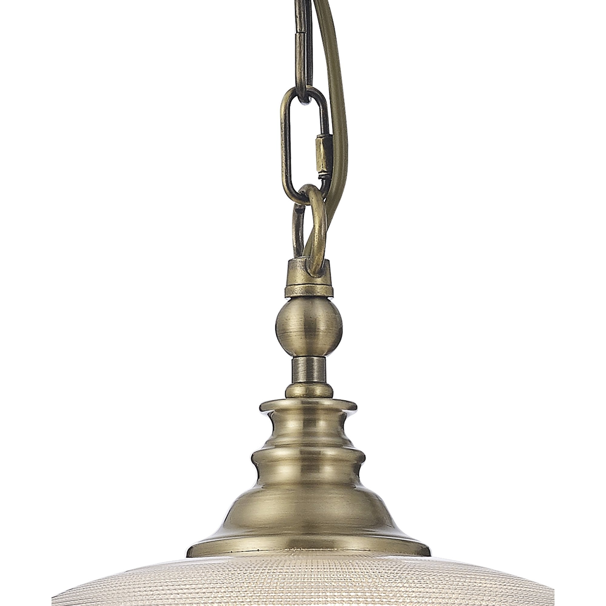 Fabula Maida Single Flush/Pendant - Antique Brass & Prismatic Glass
