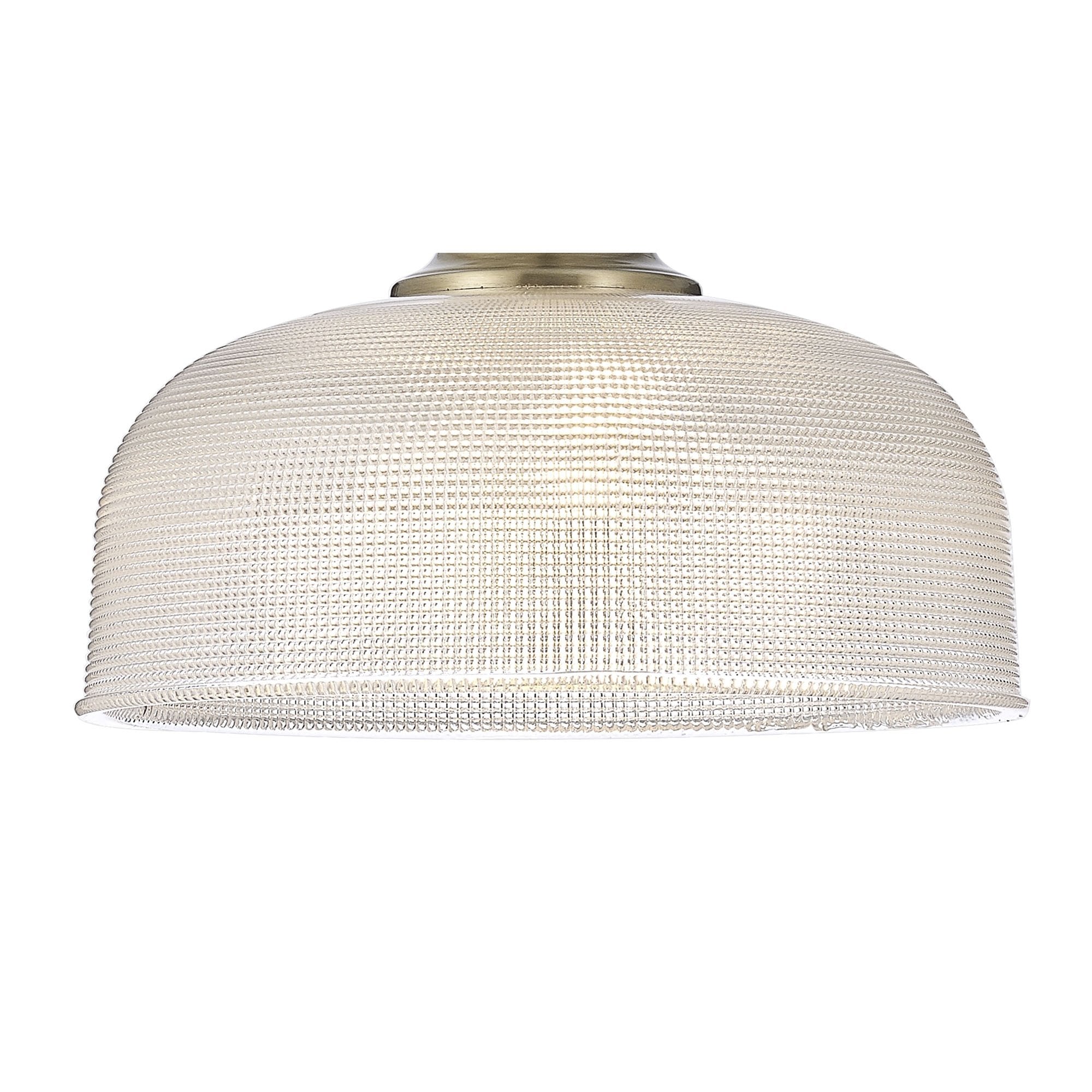 Fabula Maida Single Flush/Pendant - Antique Brass & Prismatic Glass