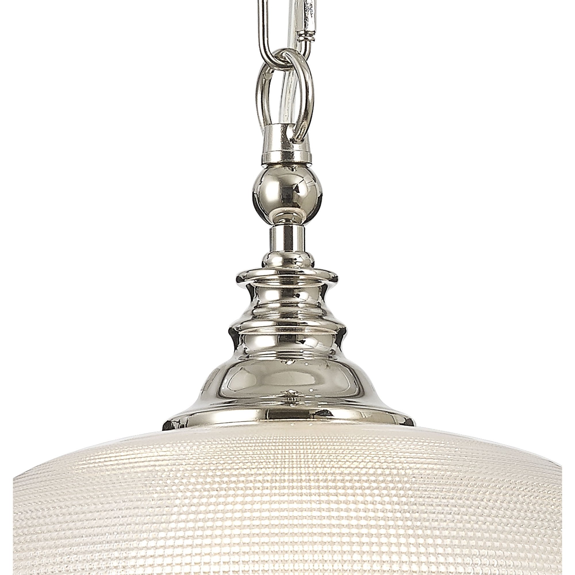 Fabula Maida Single Flush/Pendant - Polished Nickel & Prismatic Glass