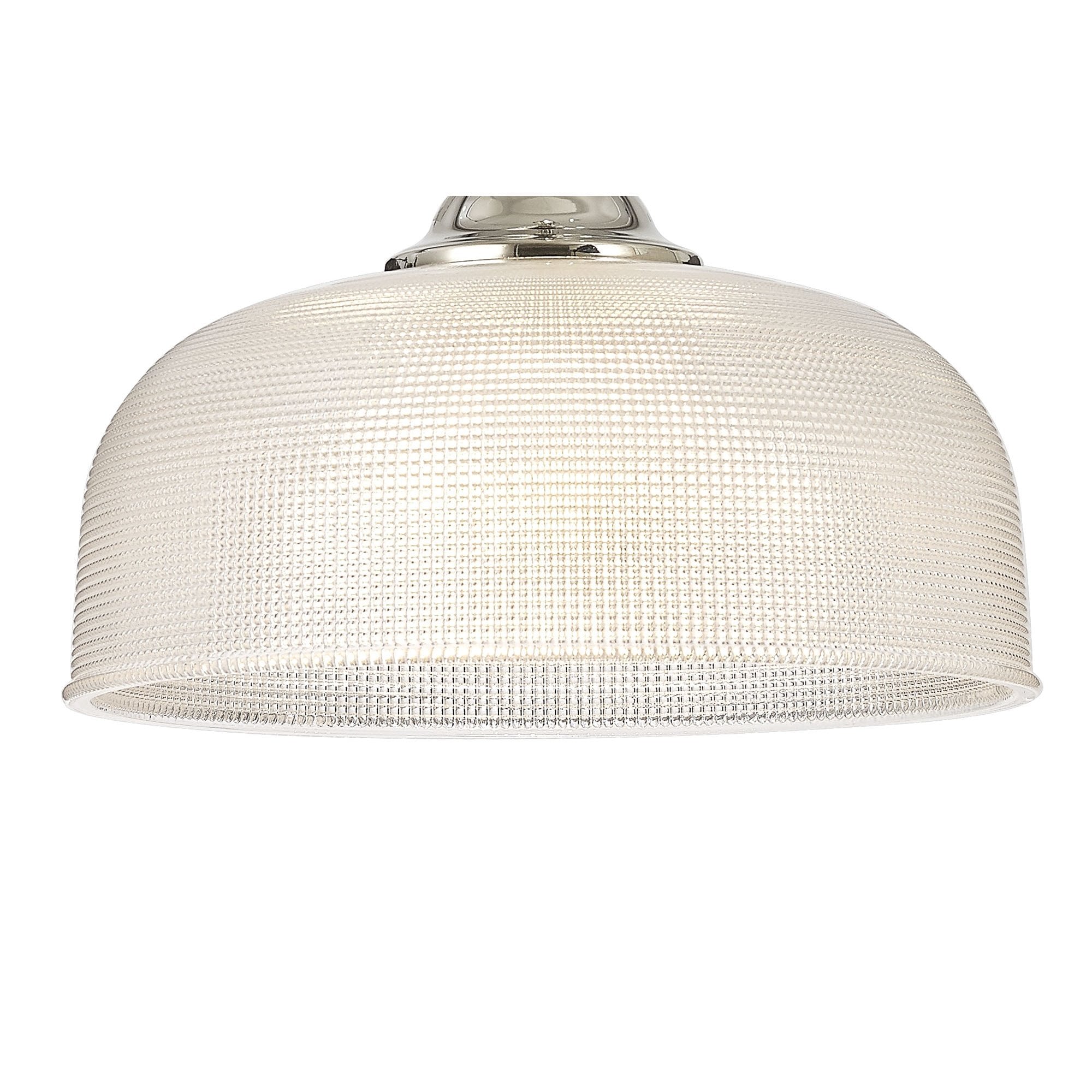 Fabula Maida Single Flush/Pendant - Polished Nickel & Prismatic Glass