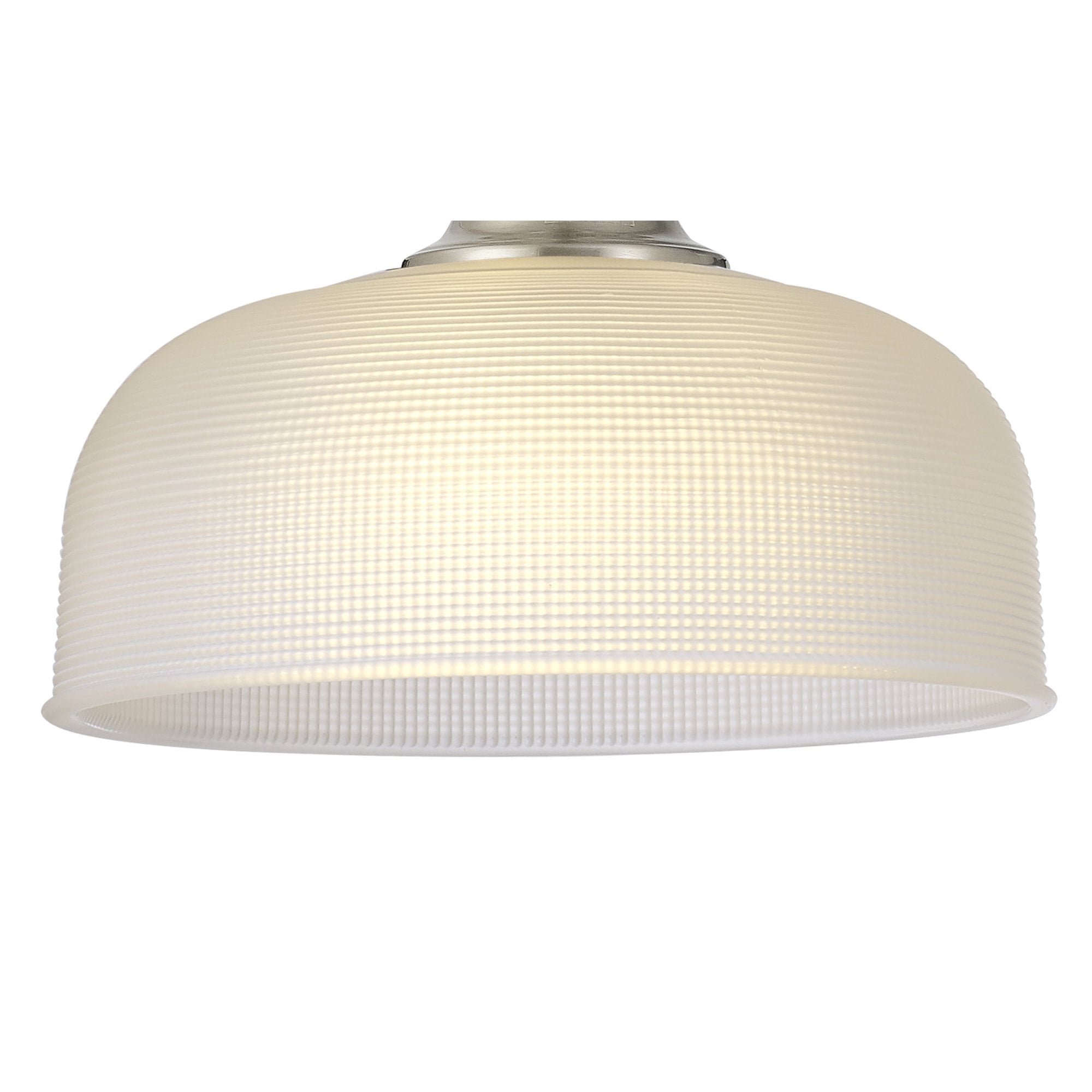 Fabula Maida Single Flush/Pendant - Satin Nickel & Frosted Glass