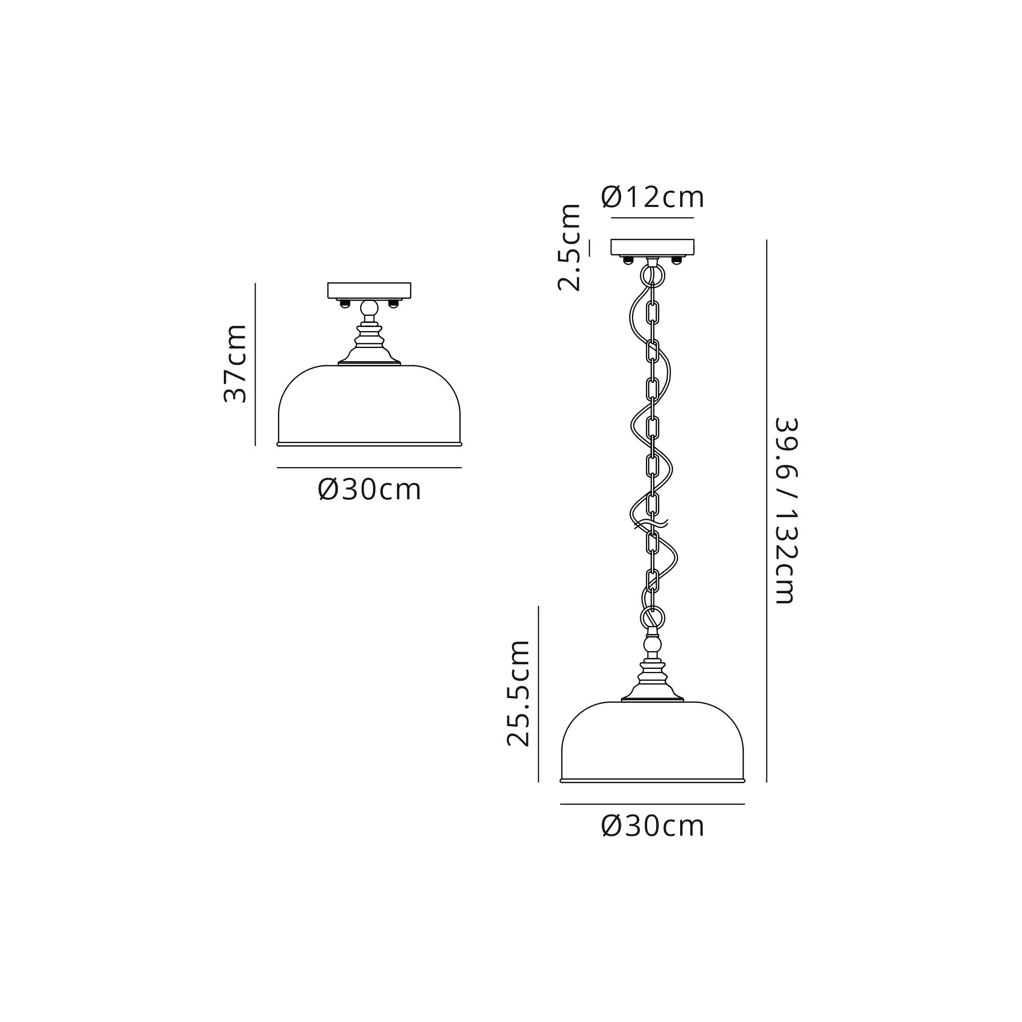 Fabula Maida Single Flush/Pendant - Satin Nickel & Frosted Glass