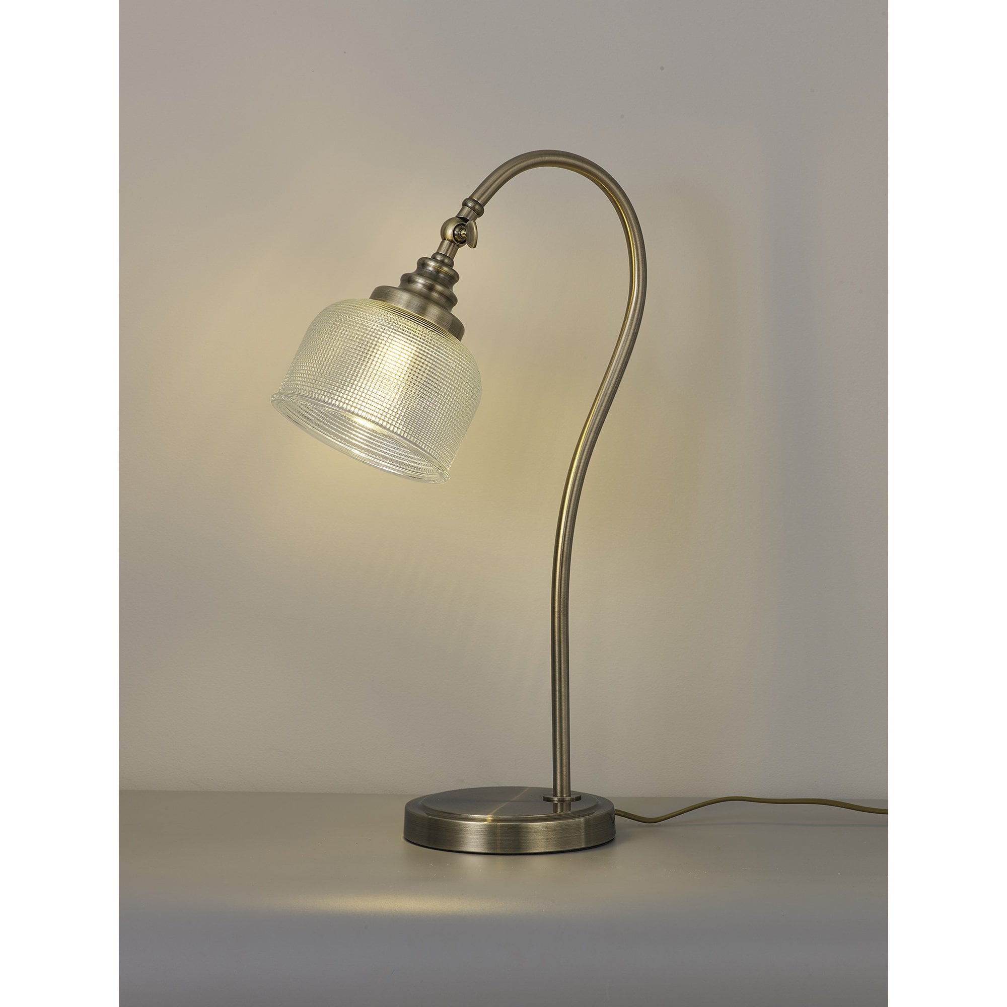 Fabula Maida Single Table Lamp - Antique Brass & Prismatic Glass