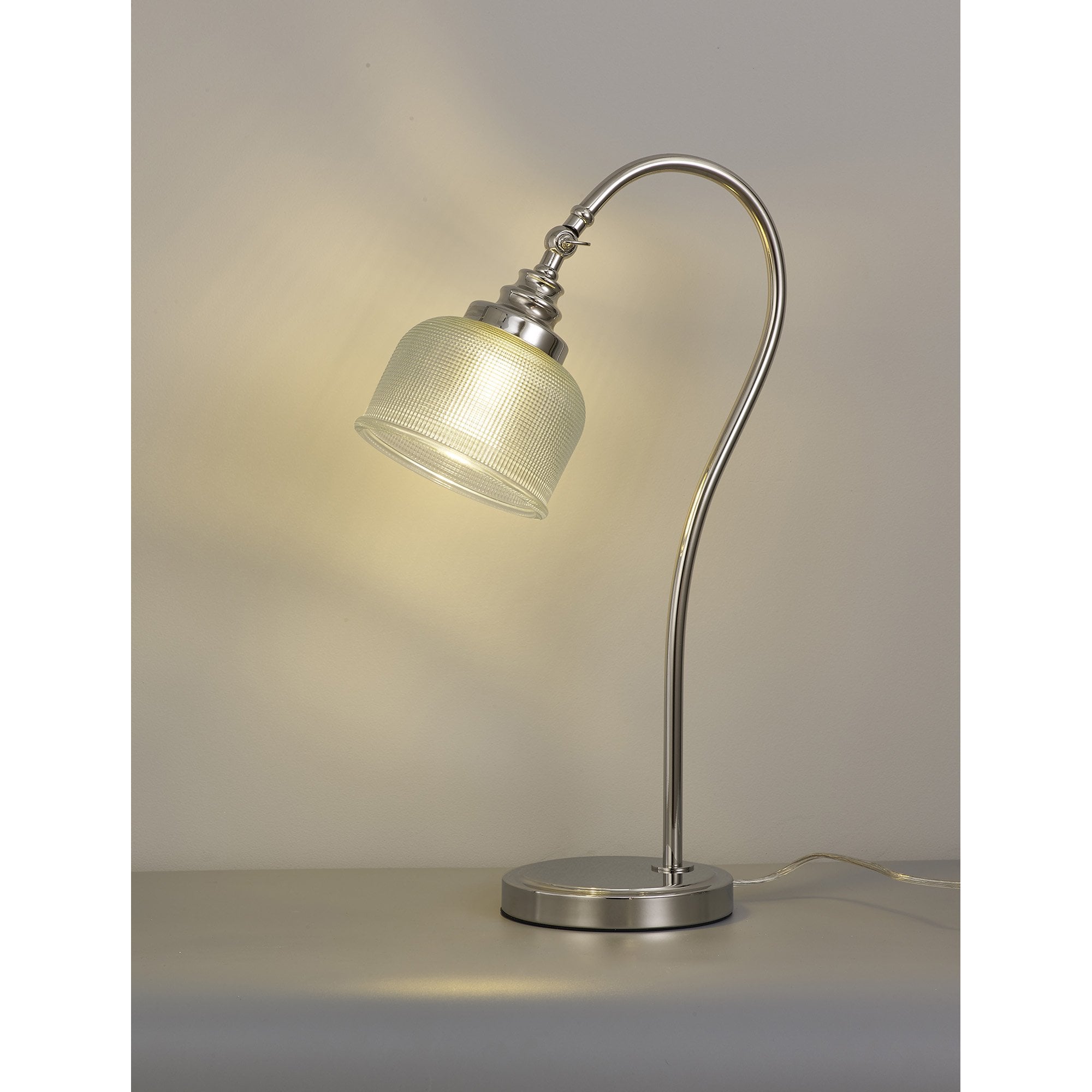 Fabula Maida Single Table Lamp - Polished Nickel & Prismatic Glass