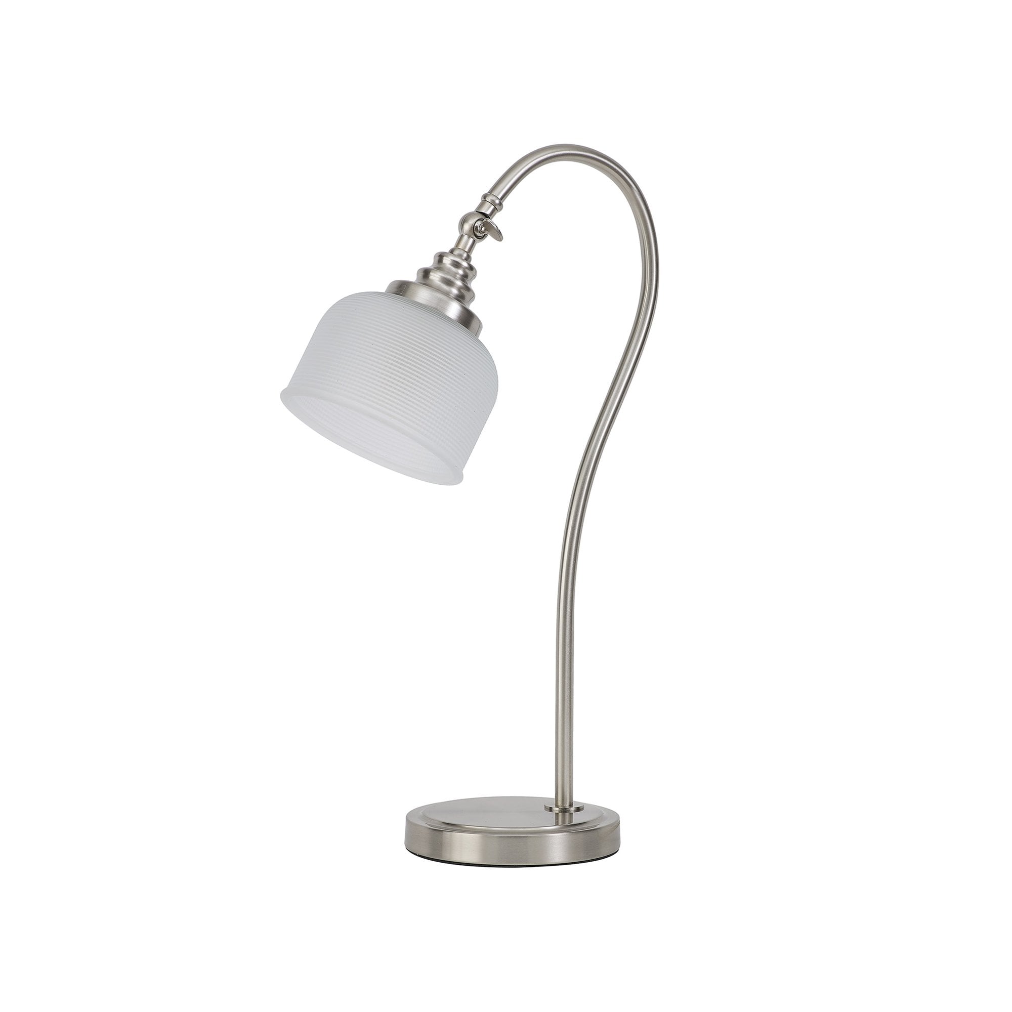 Fabula Maida Single Table Lamp - Satin Nickel & Frosted Glass