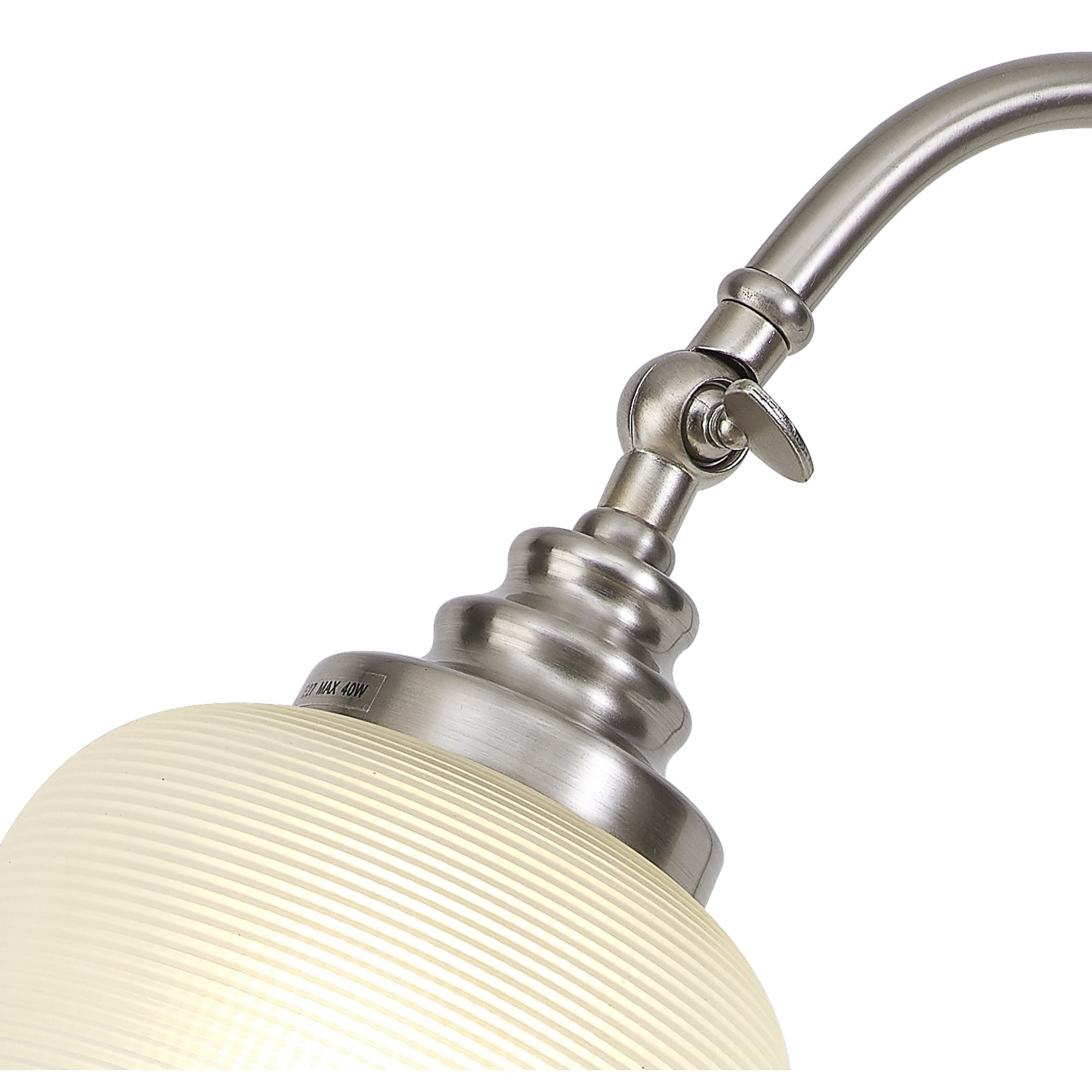 Fabula Maida Single Table Lamp - Satin Nickel & Frosted Glass