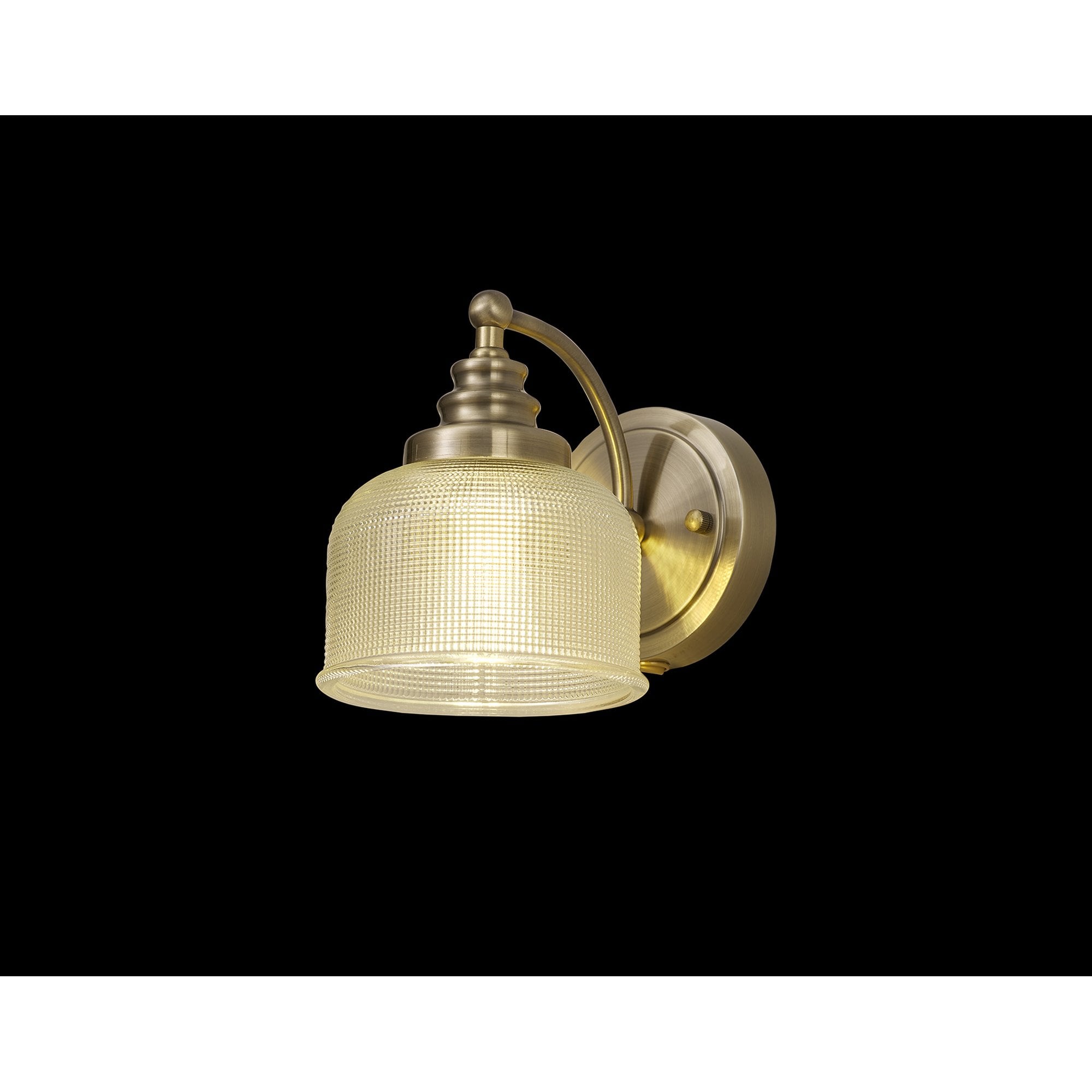 Fabula Maida Single Wall Lamp - Antique Brass & Prismatic Glass