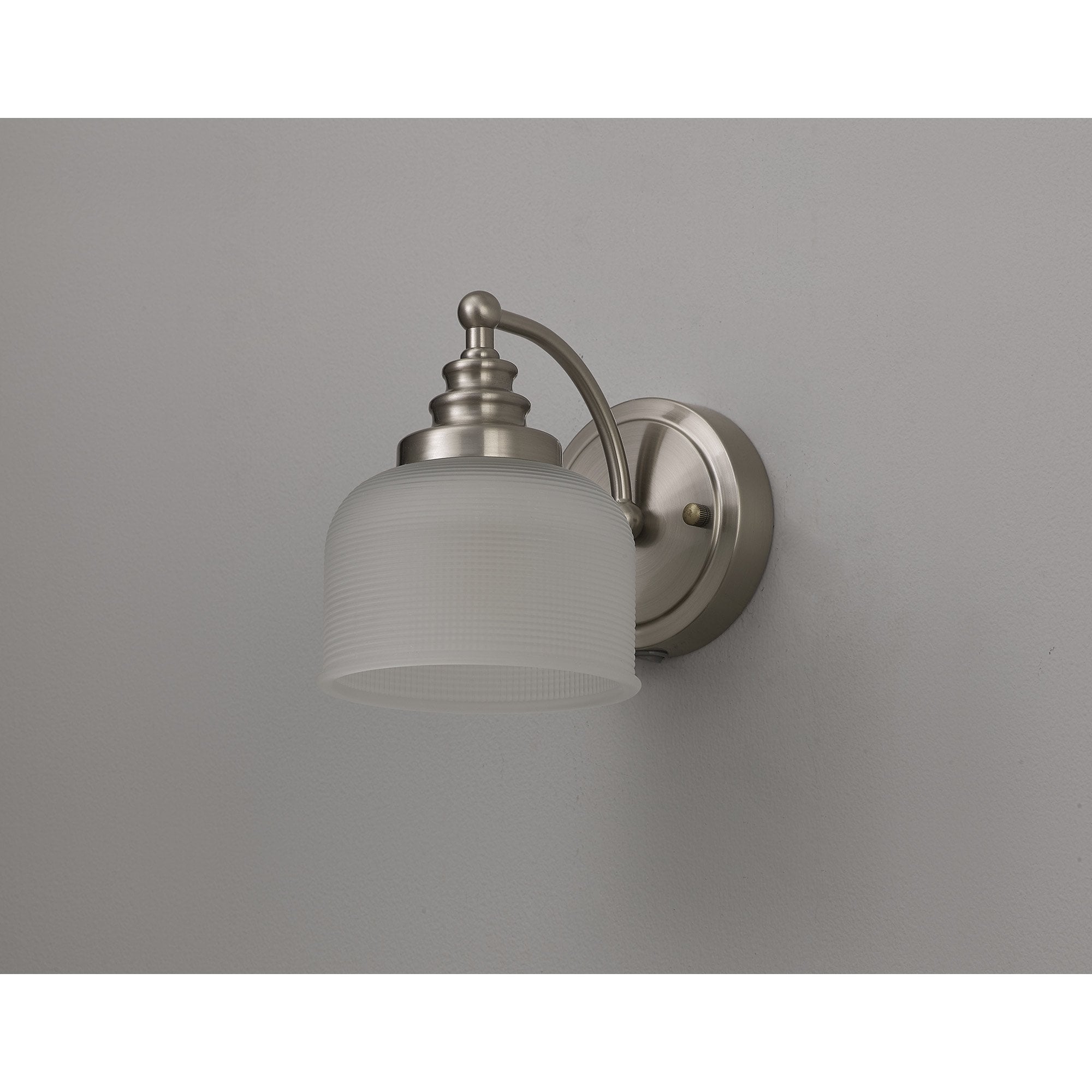 Fabula Maida Single Wall Lamp - Satin Nickel & Frosted Glass