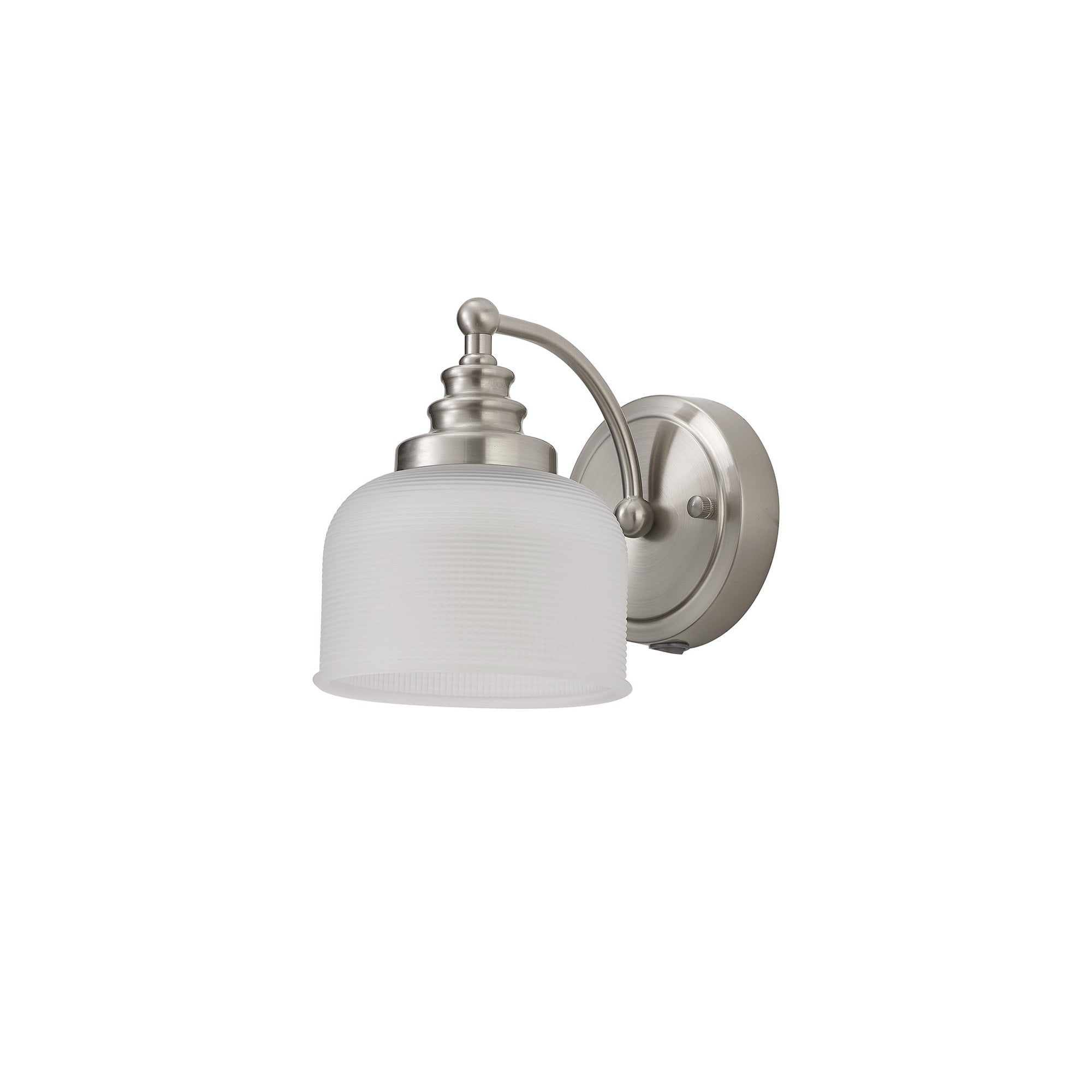 Fabula Maida Single Wall Lamp - Satin Nickel & Frosted Glass