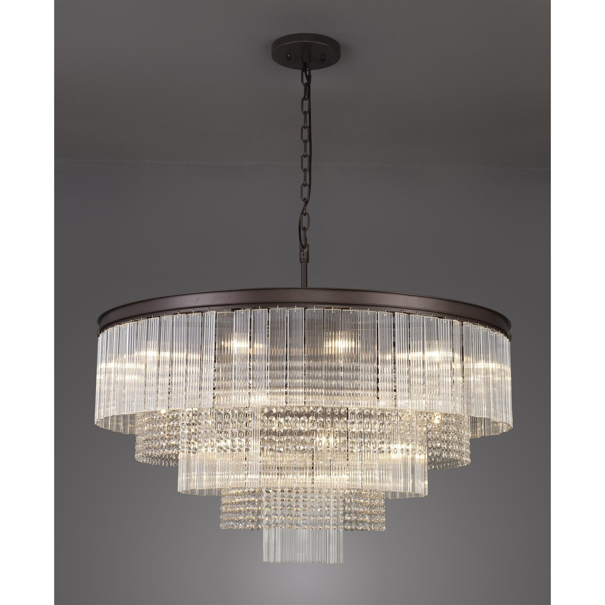 Fabula Malford Large 27 Light 3-Tiered Pendant - Brown Oxide