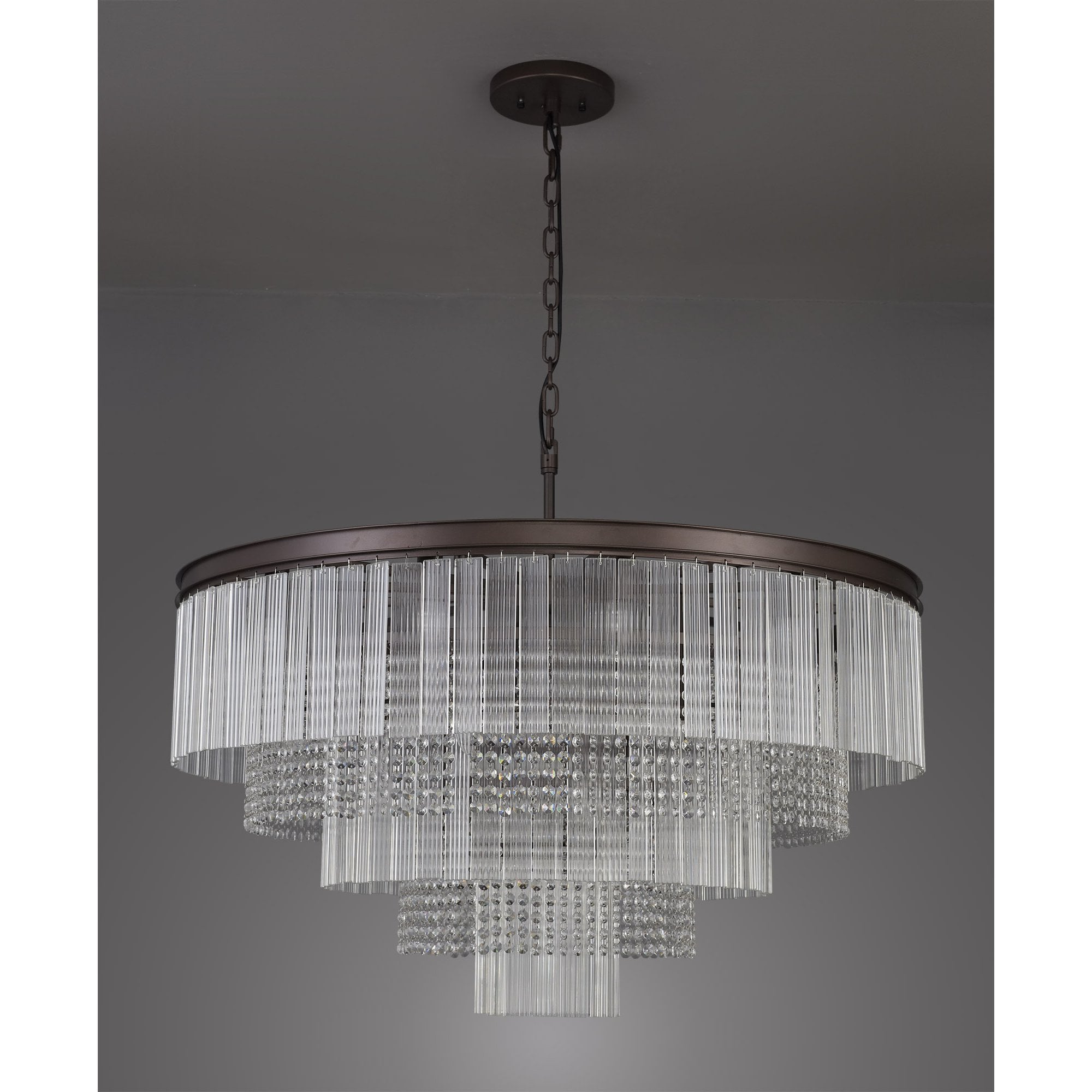 Fabula Malford Large 27 Light 3-Tiered Pendant - Brown Oxide
