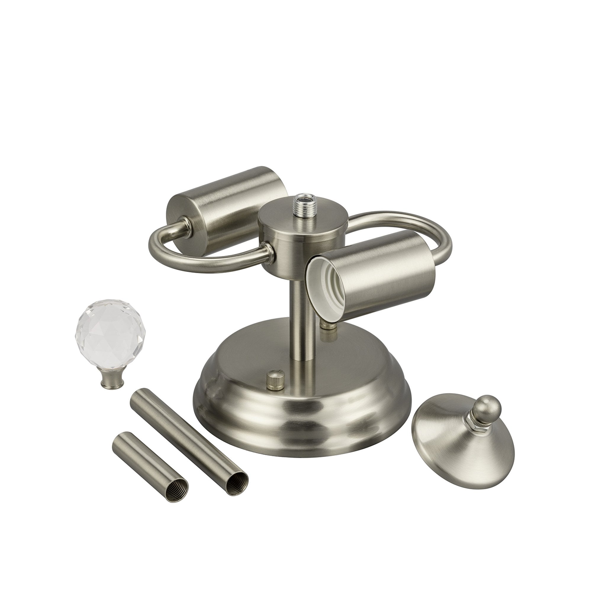 Fabula Mansfield 2 Light Semi-Flush Light Kit - Satin Nickel - Frame Only