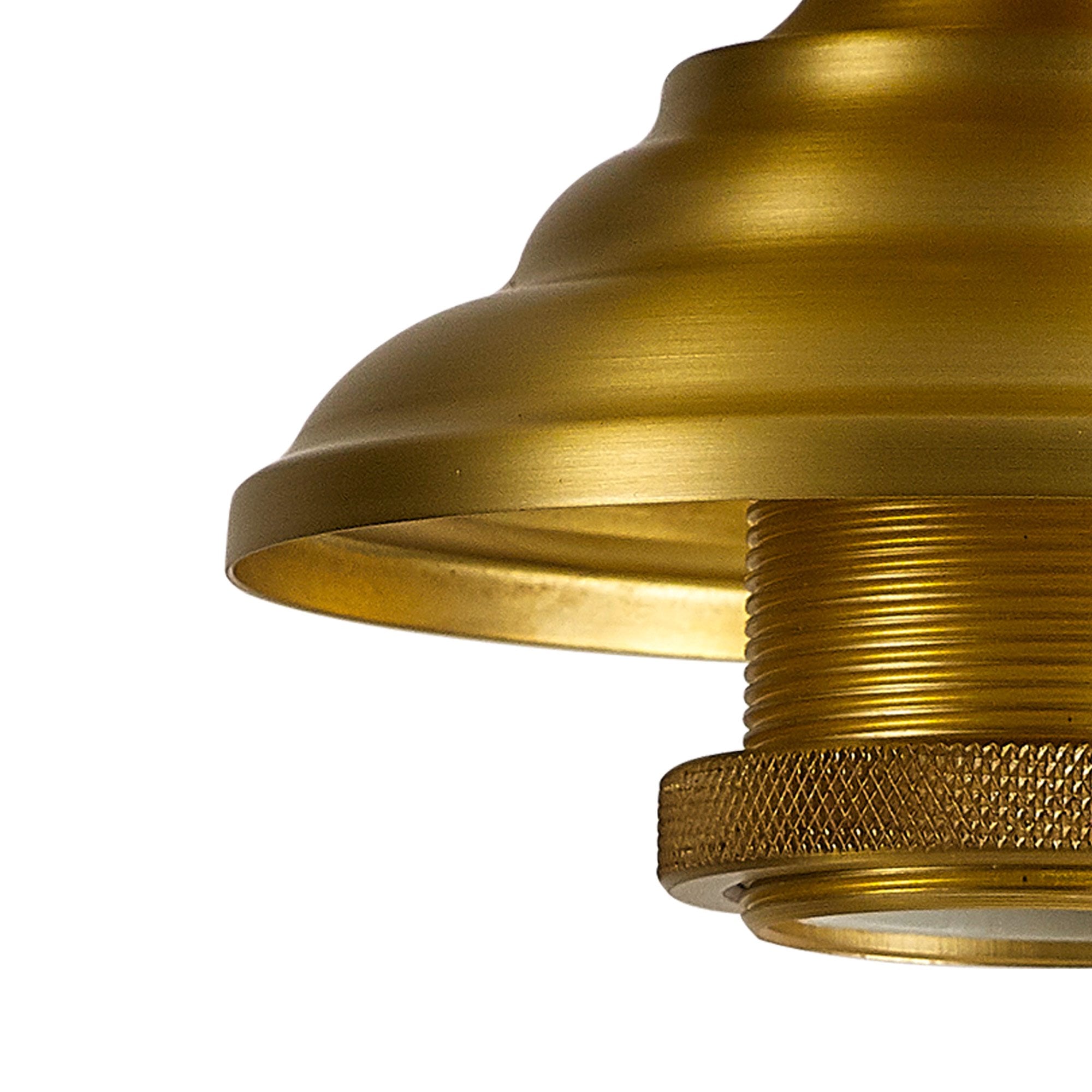 Fabula Mansfield Single Flush Light Kit - Satin Gold - Frame Only