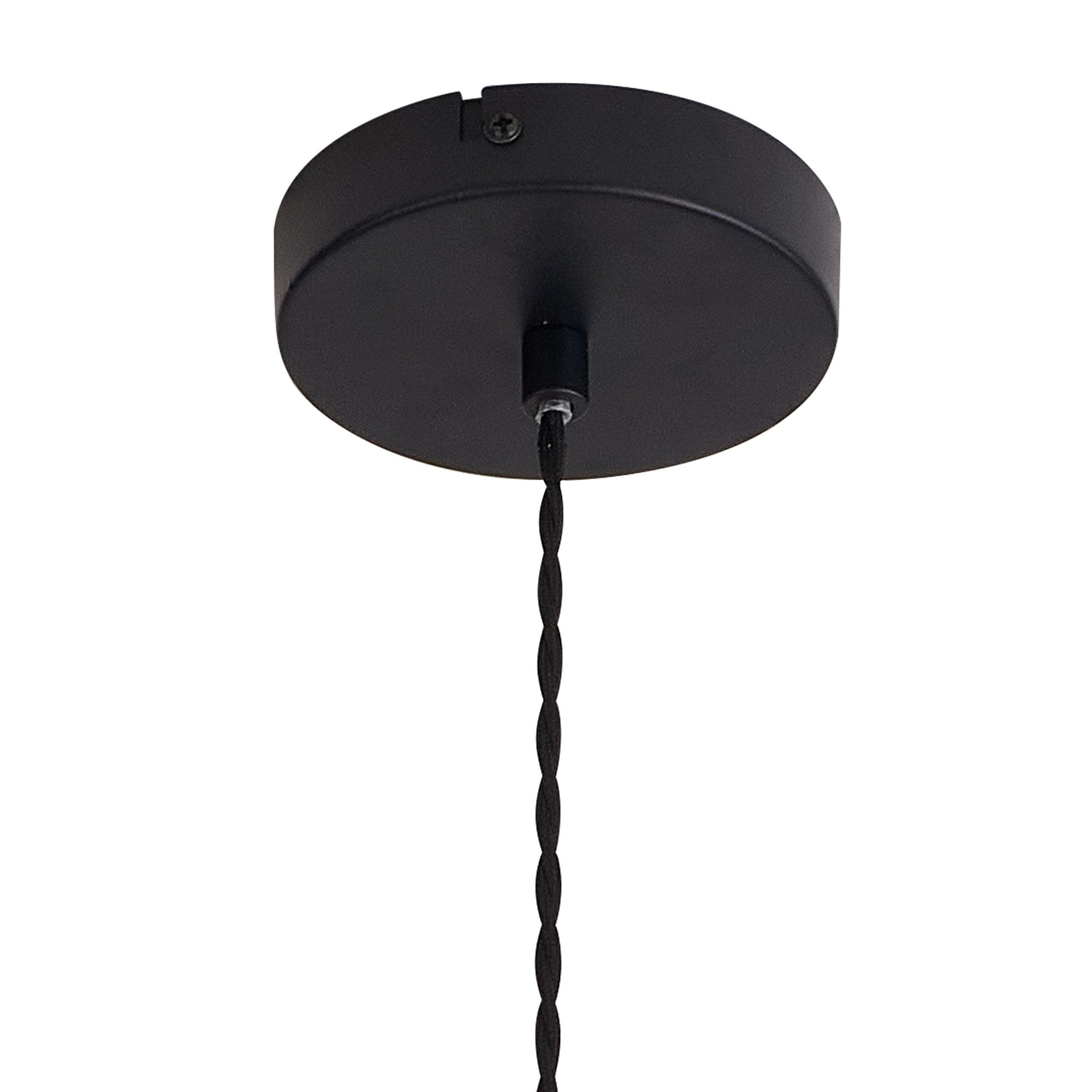Fabula Maple Narrow Pendant - Satin Black & Smoke Plated Glass