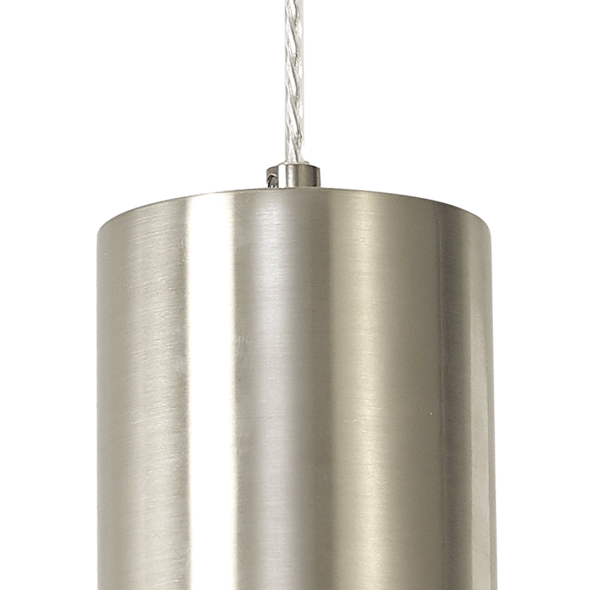 Fabula Maple Narrow Pendant - Satin Nickel & Opal Glass