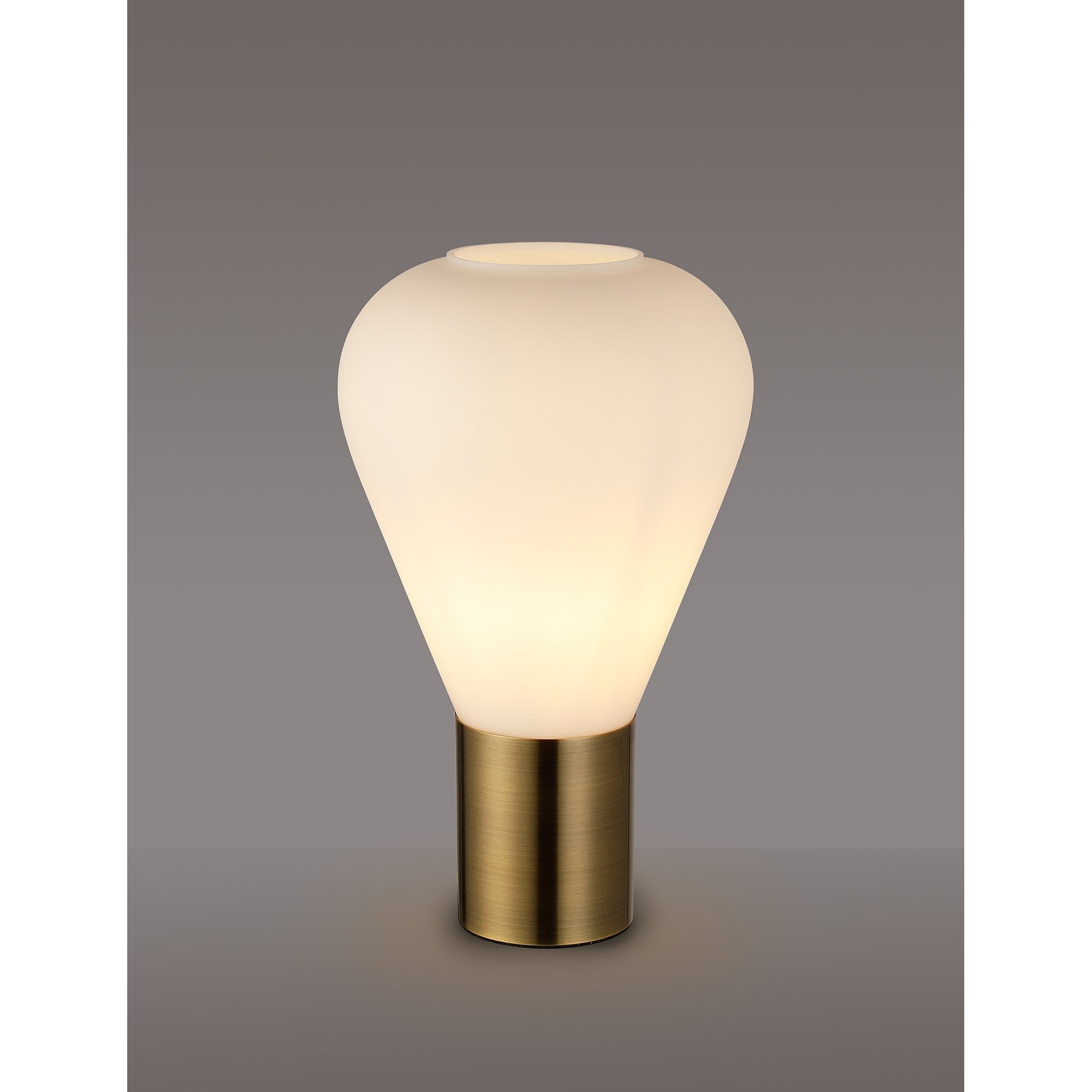 Fabula Maple Narrow Table Lamp - Antique Brass & Opal Glass