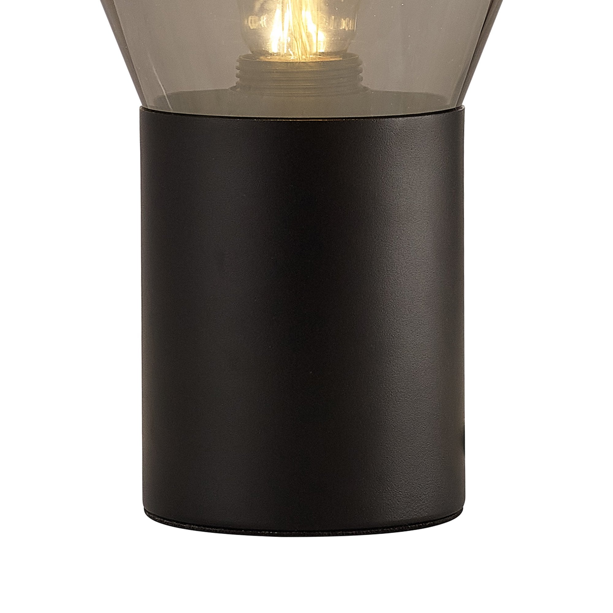 Fabula Maple Narrow Table Lamp - Satin Black & Smoke Plated Glass