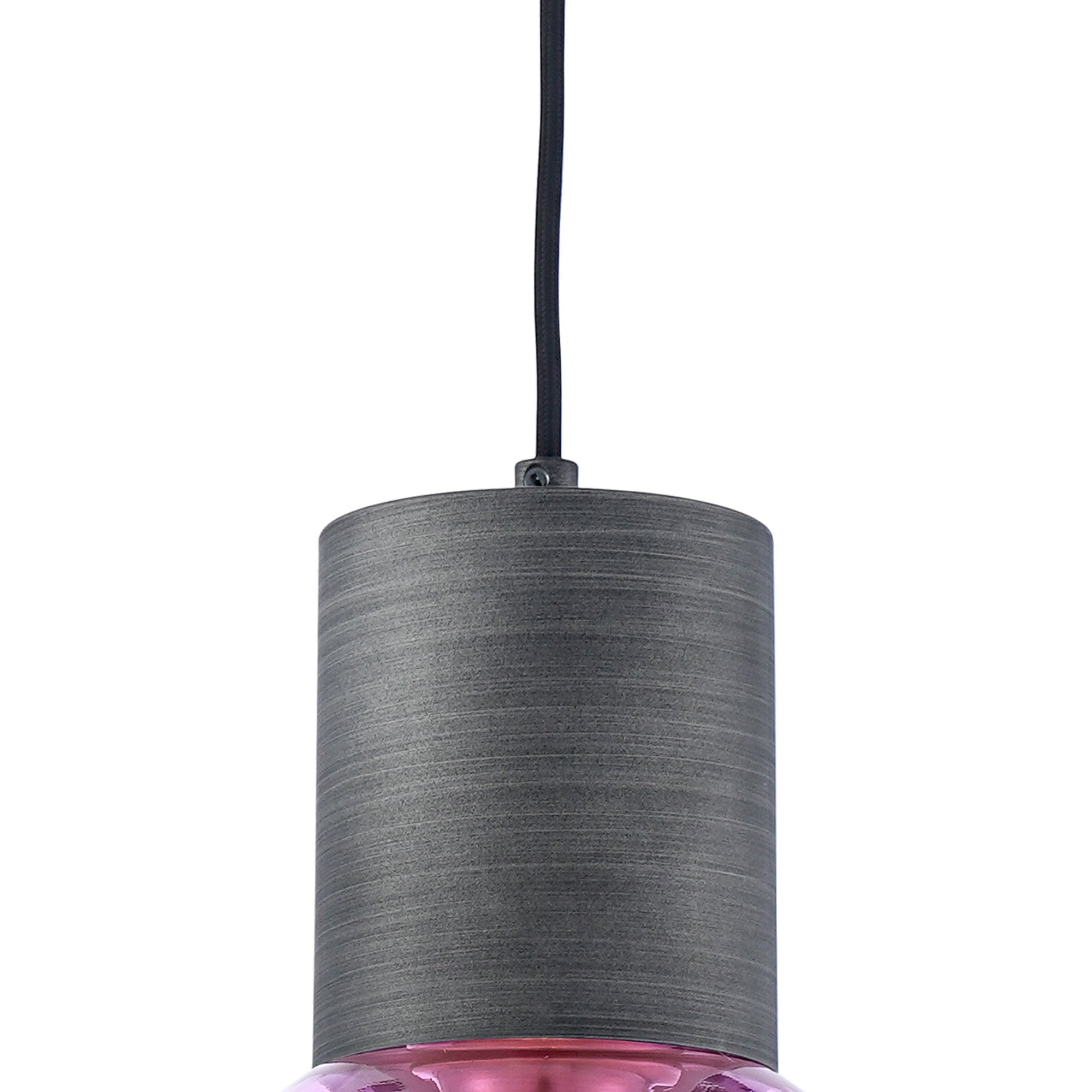Fabula Maple Wide Pendant - Pewter & Lilac Glass