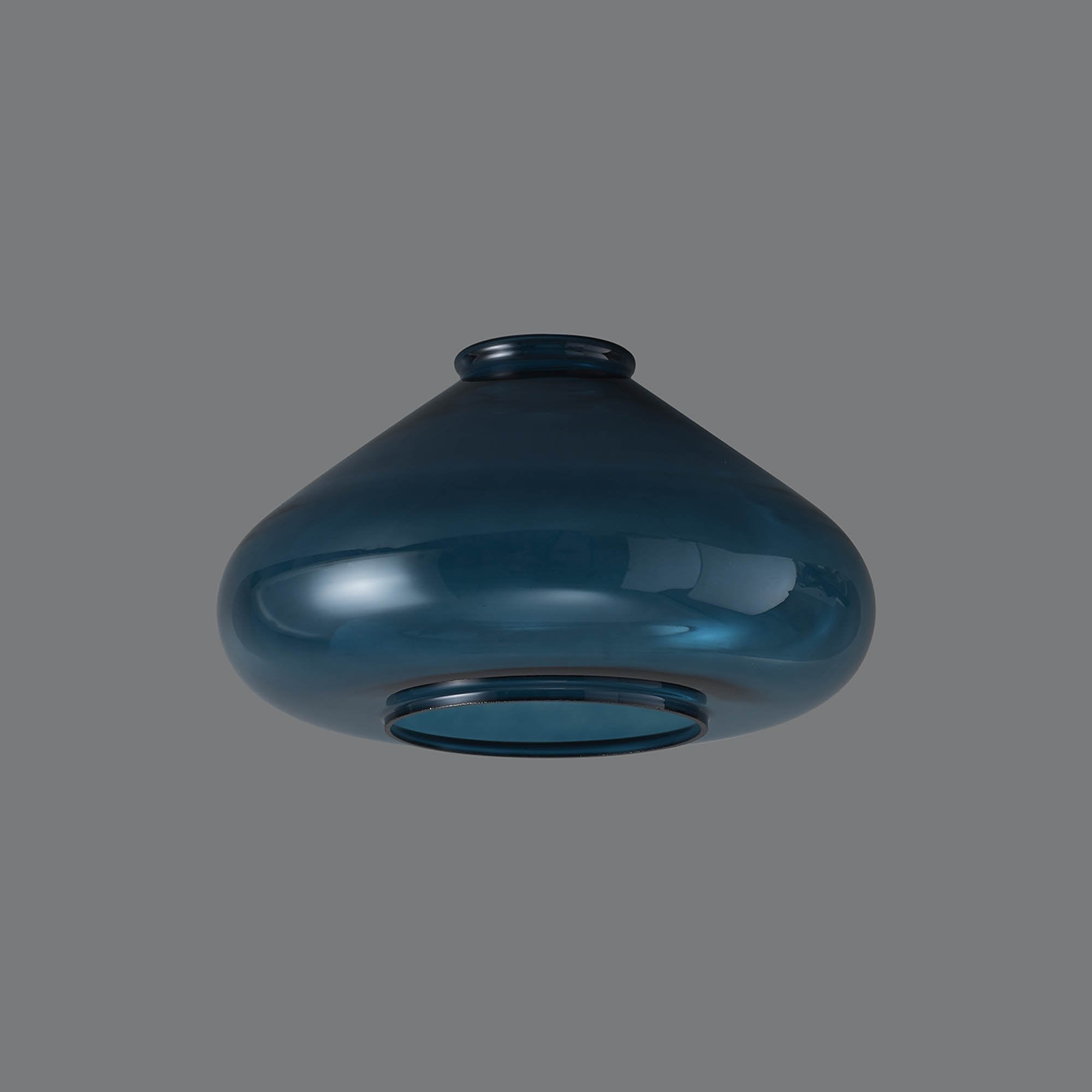 Fabula Maple Wide Shade - Teal Blue Glass - Shade Only