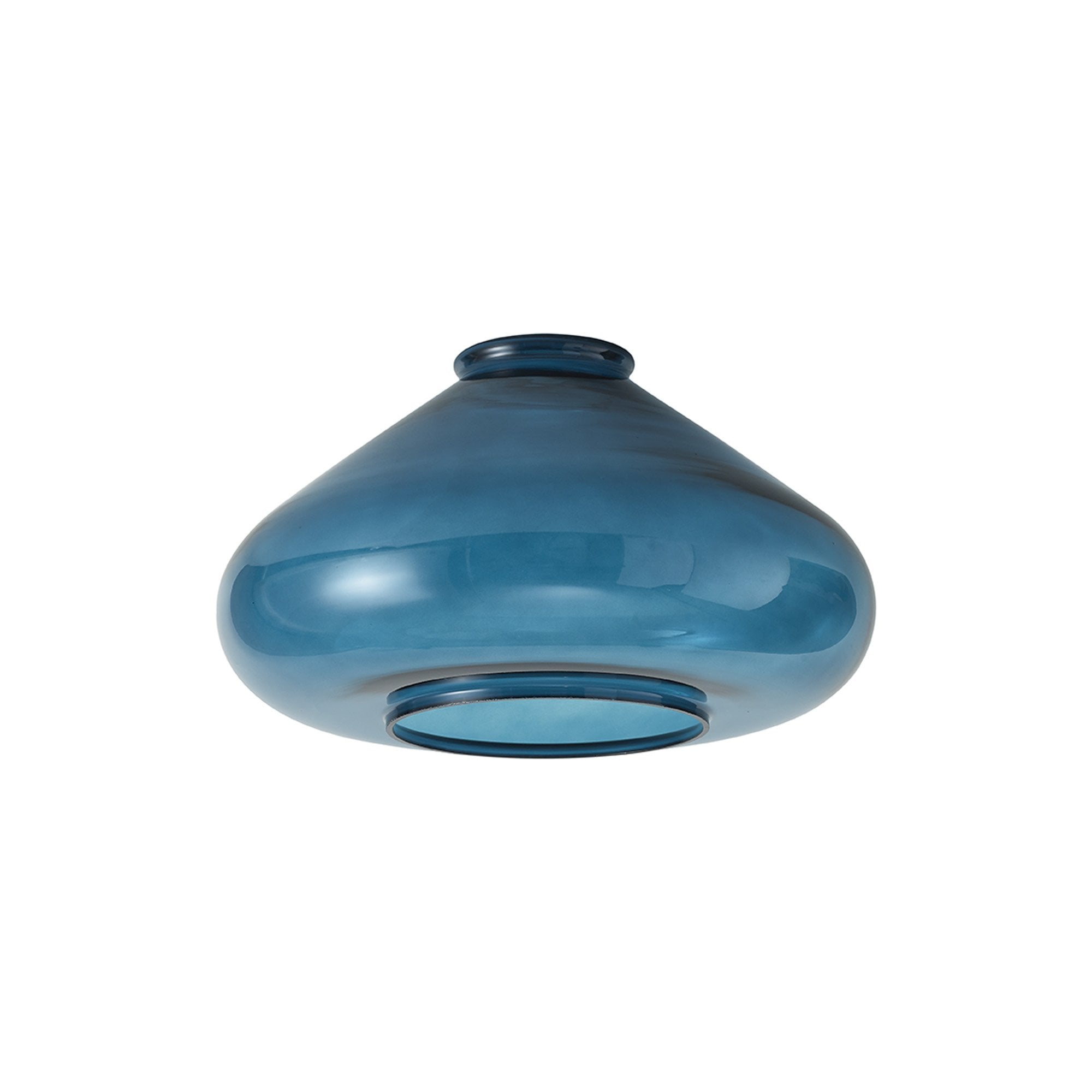 Fabula Maple Wide Shade - Teal Blue Glass - Shade Only