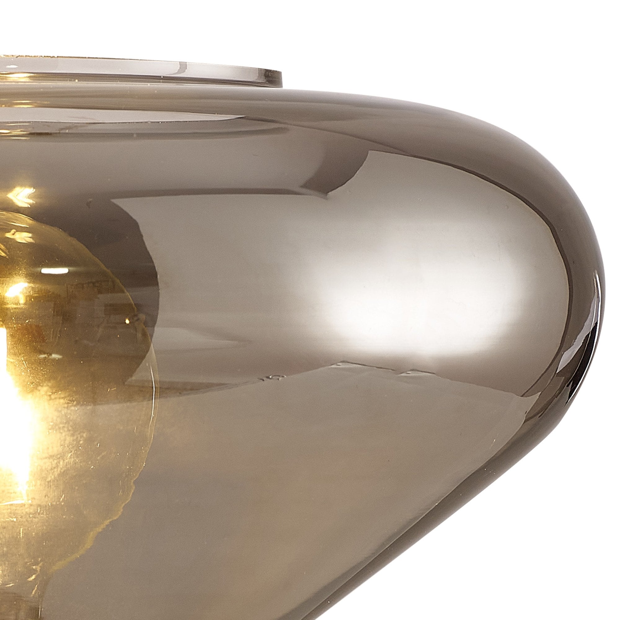 Fabula Maple Wide Table Lamp - Satin Black & Smoke Plated Glass