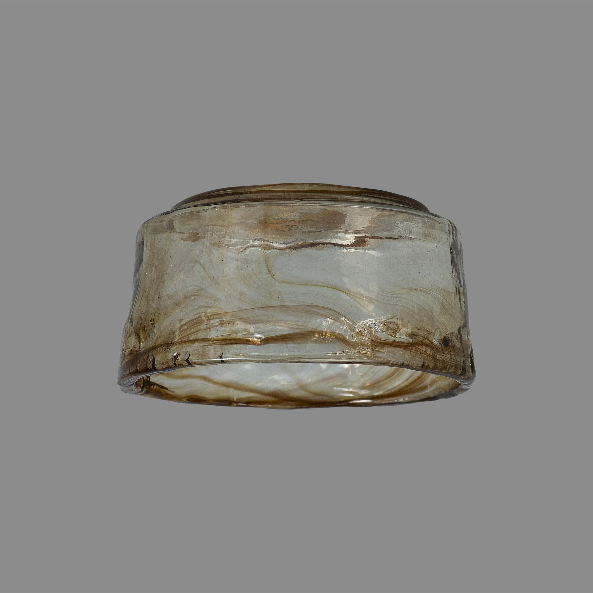 Fabula Merryhill Bowl Cloudy Glass Shade - Brown & Clear - Shade Only