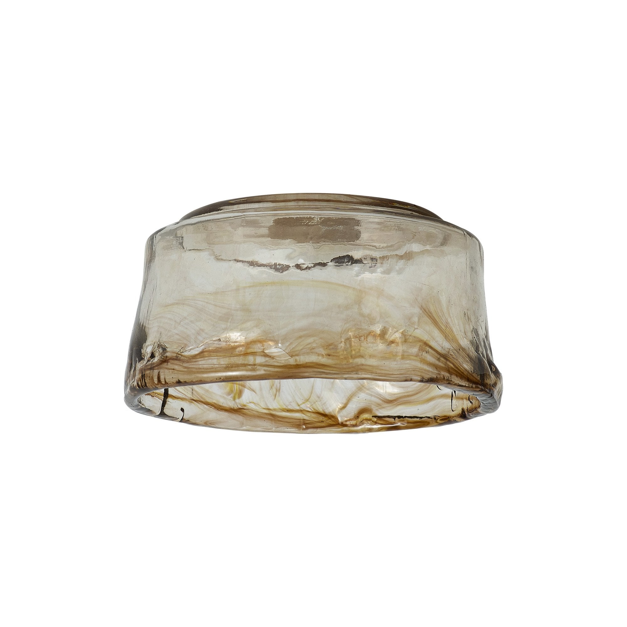Fabula Merryhill Bowl Cloudy Glass Shade - Brown & Clear - Shade Only