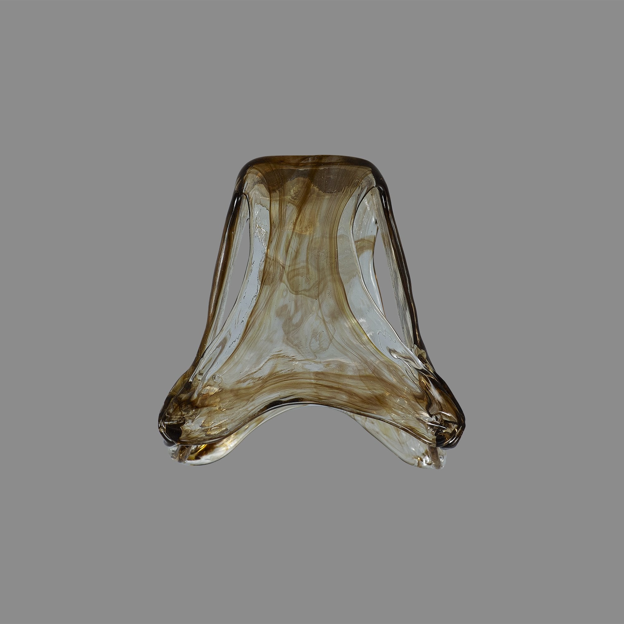 Fabula Merryhill Flower Cloudy Glass Shade - Brown & Clear - Shade Only