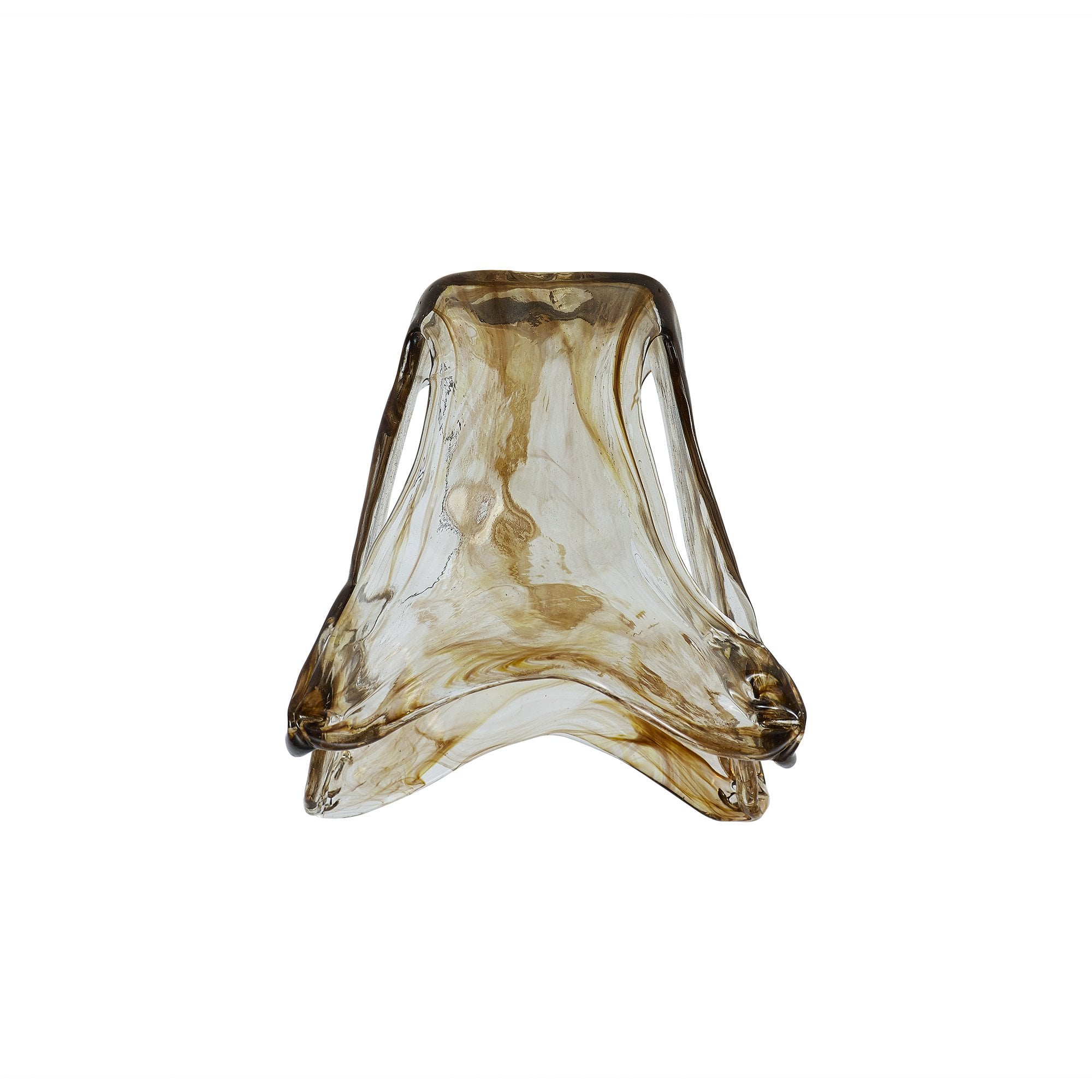 Fabula Merryhill Flower Cloudy Glass Shade - Brown & Clear - Shade Only