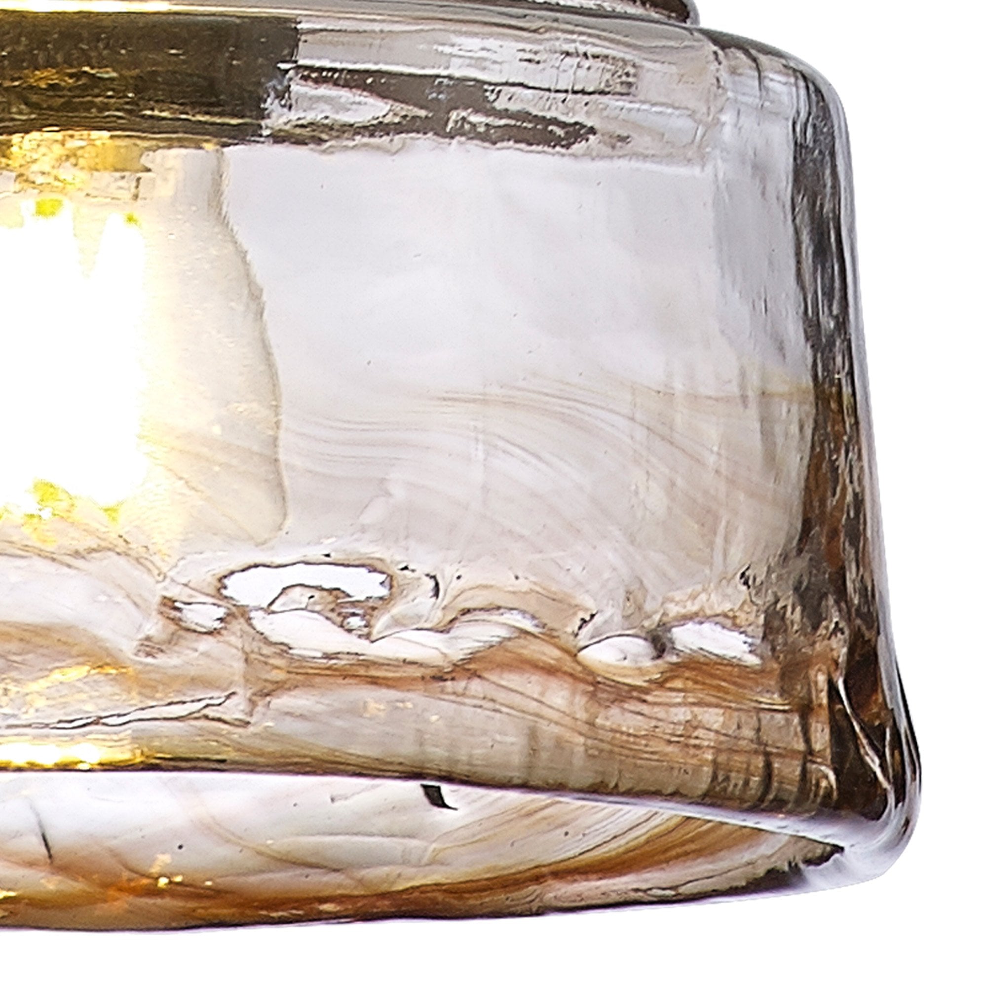 Fabula Merryhill Single Pendant - Antique Brass, Black Twisted Cable & Brown Bowl Glass