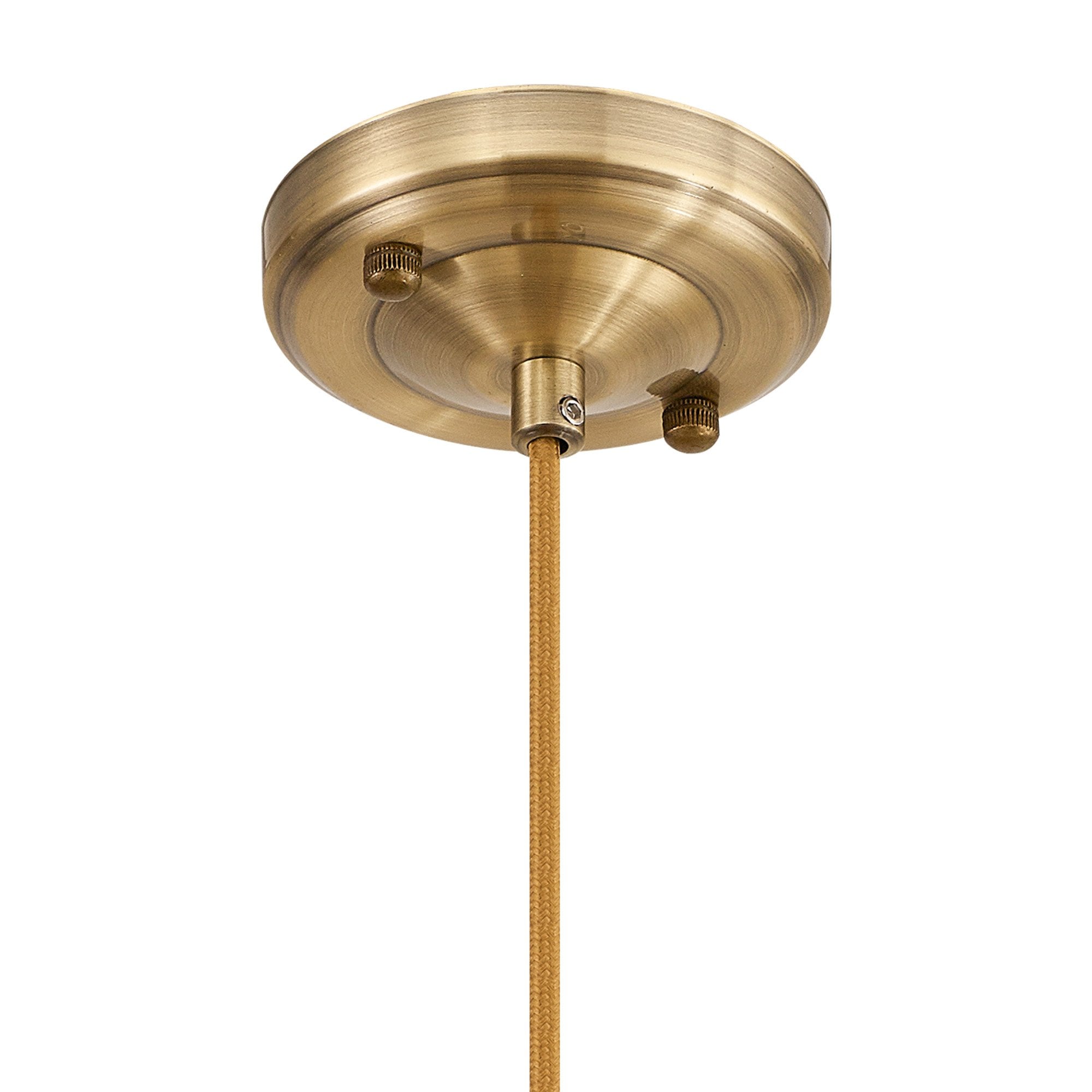 Fabula Merryhill Single Pendant - Antique Brass, Golden Brown Twisted Cable & Brown Bowl Glass