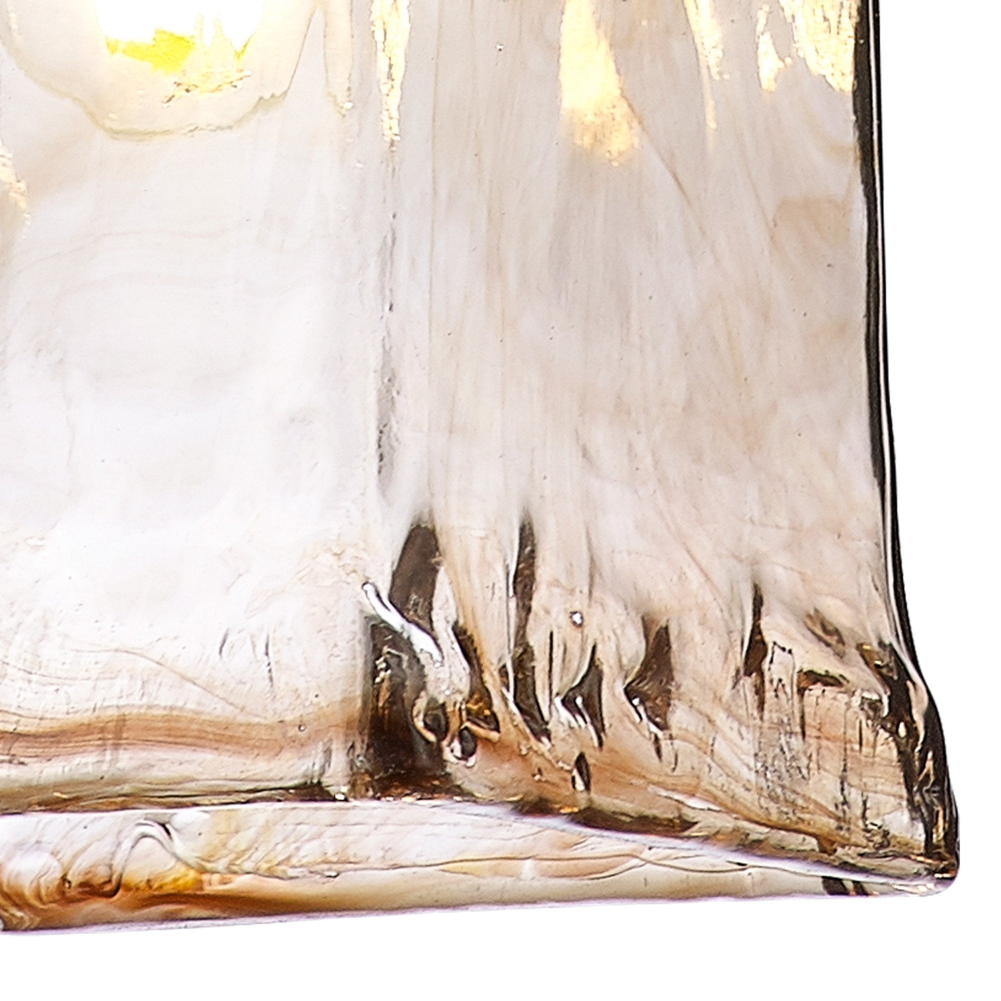 Fabula Merryhill Single Pendant - Antique Brass, Golden Brown Twisted Cable & Brown Square Glass