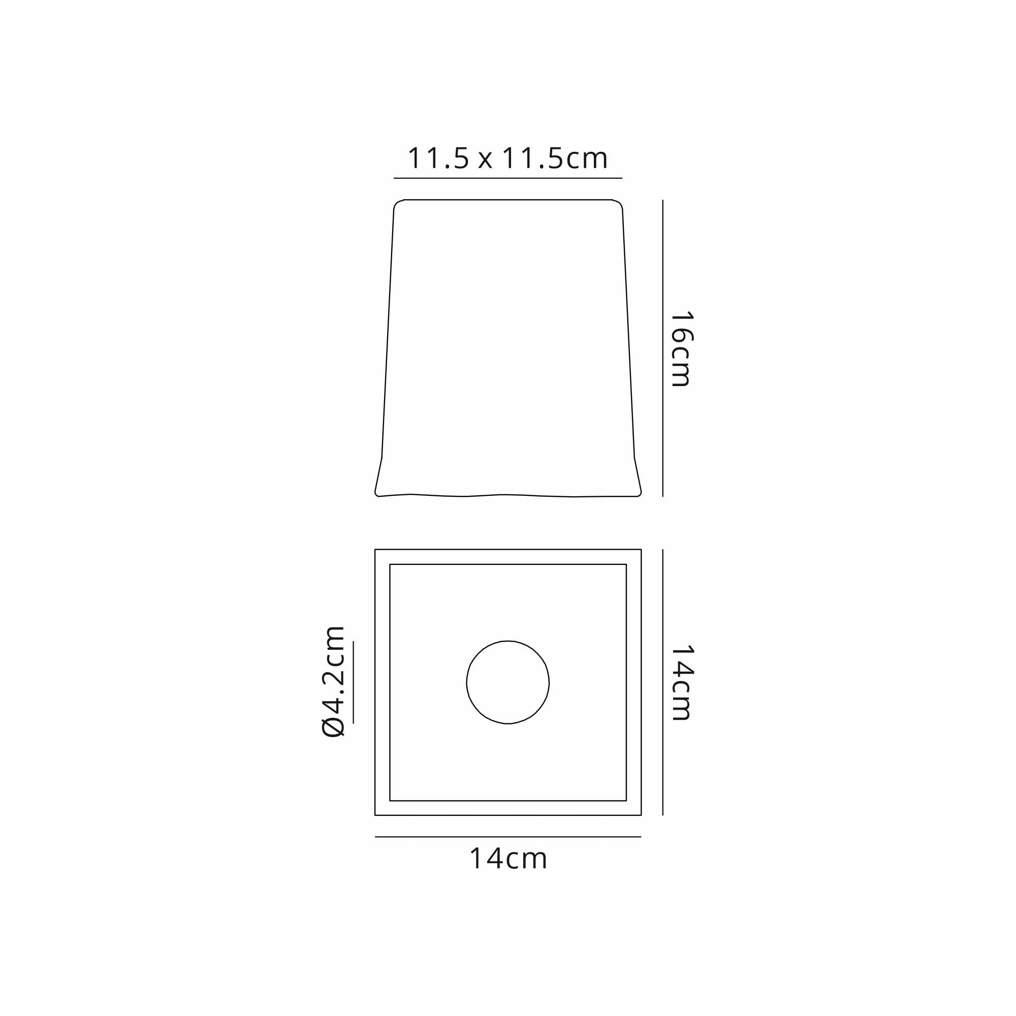 Fabula Merryhill Square Cloudy Glass Shade - Brown & Clear - Shade Only