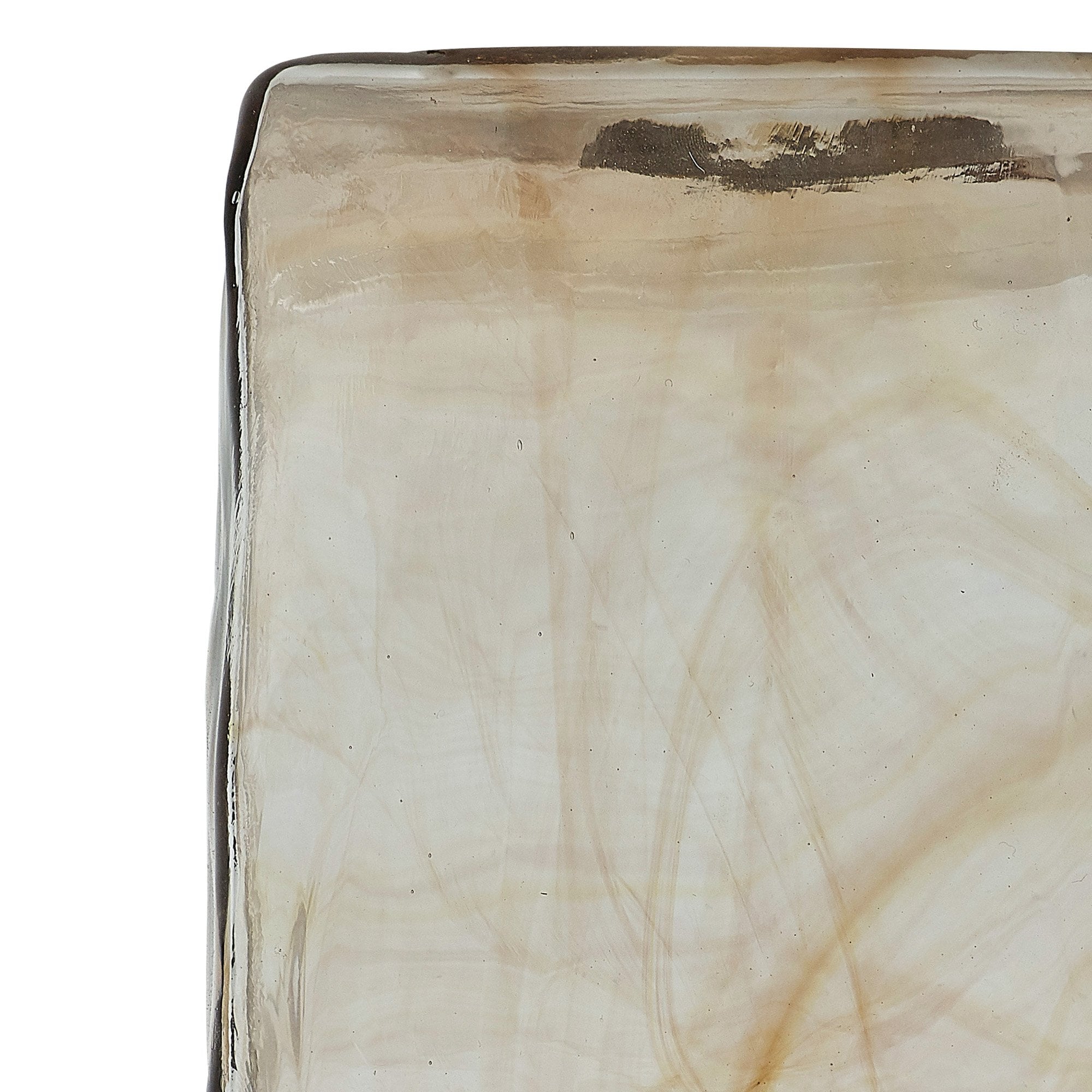 Fabula Merryhill Square Cloudy Glass Shade - Brown & Clear - Shade Only