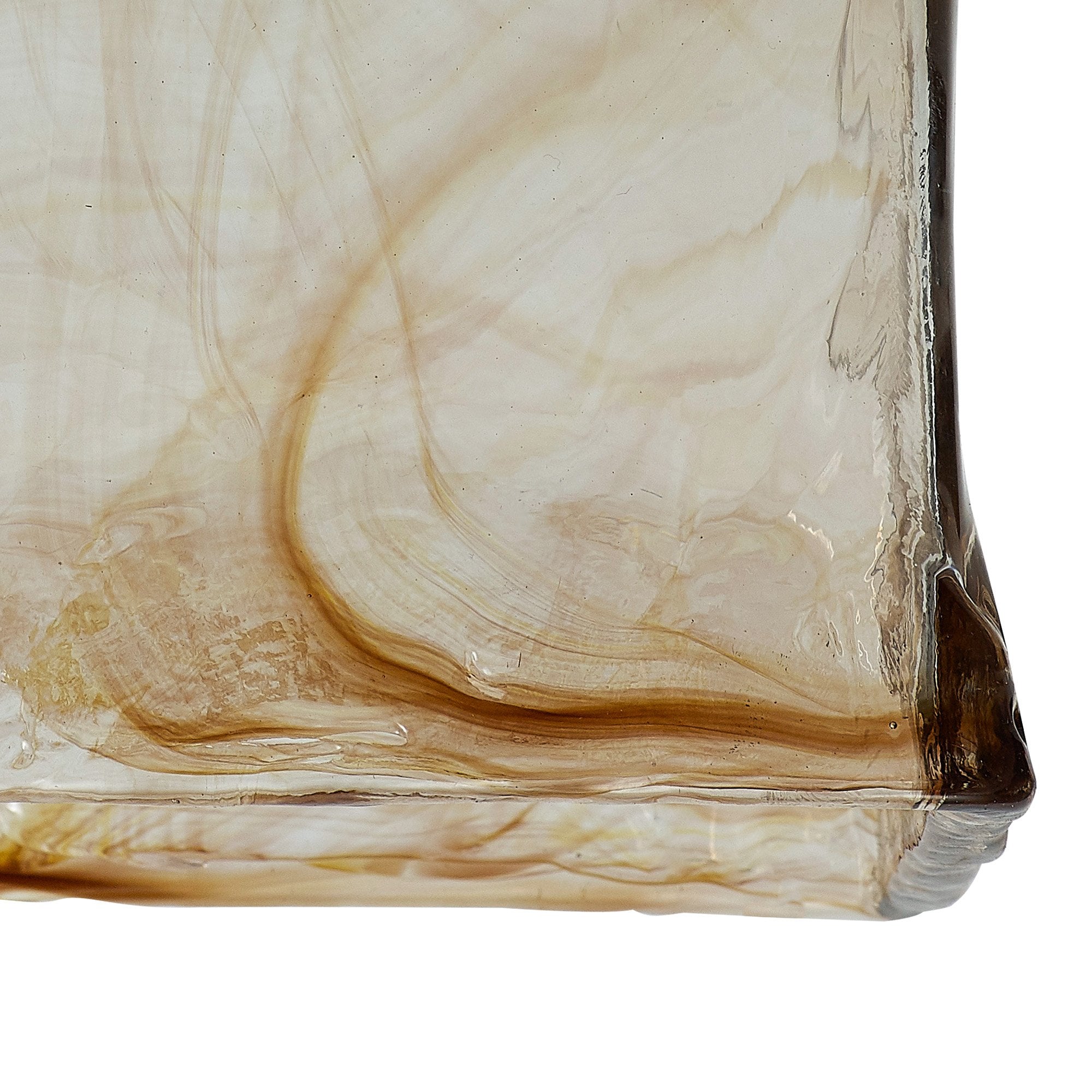 Fabula Merryhill Square Cloudy Glass Shade - Brown & Clear - Shade Only