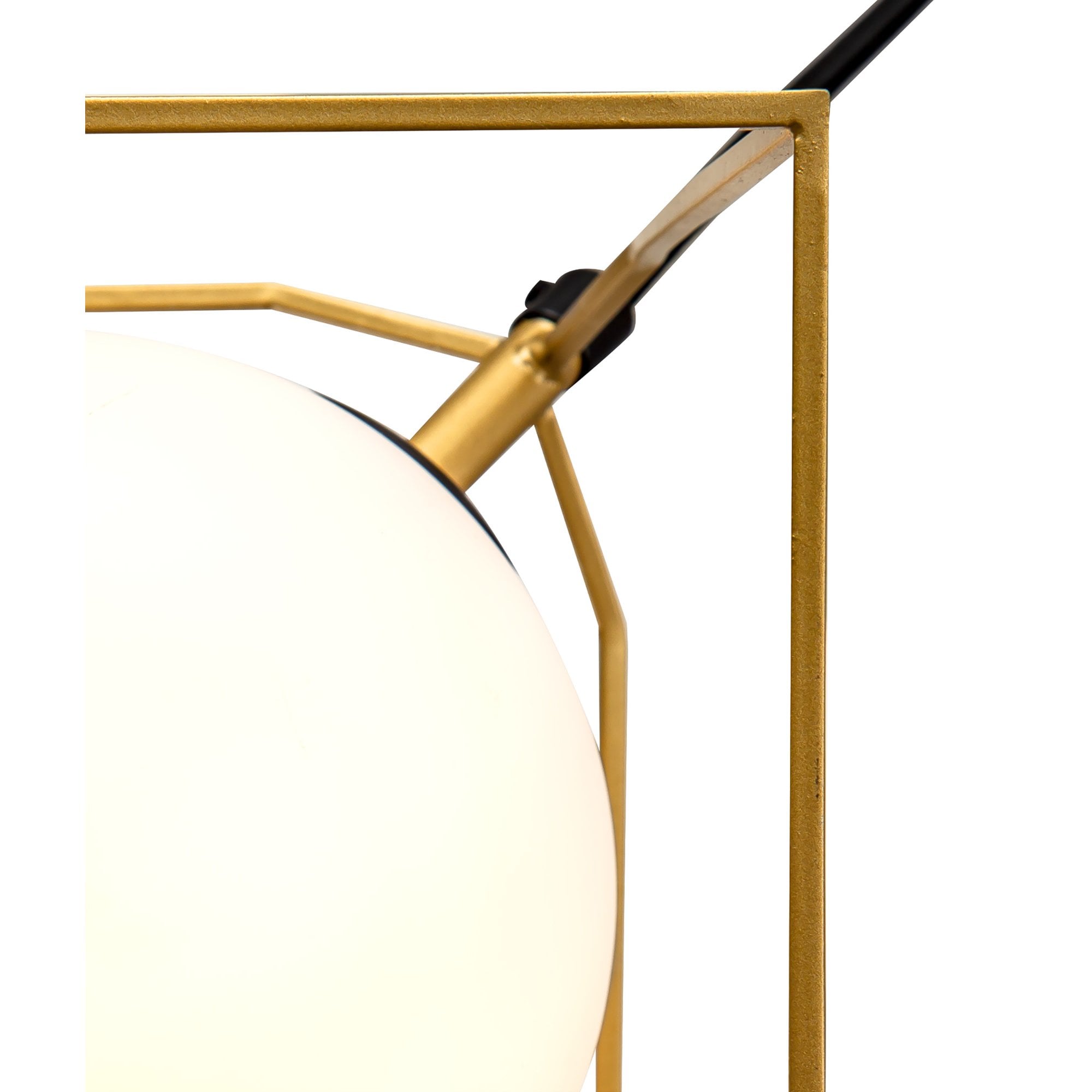 Fabula Newbury Single Adjustable Pendant - Matt Black & Painted Gold
