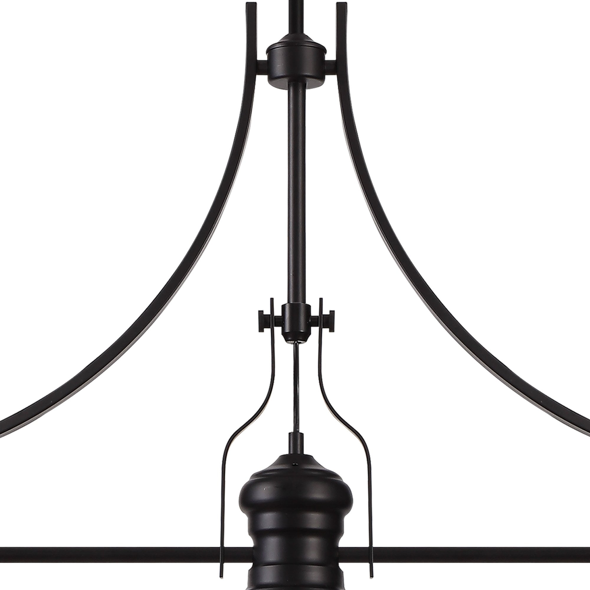 Fabula Newmans 3 Light Linear Pendant - 30cm Tiffany Shade - Matt Black & Blue