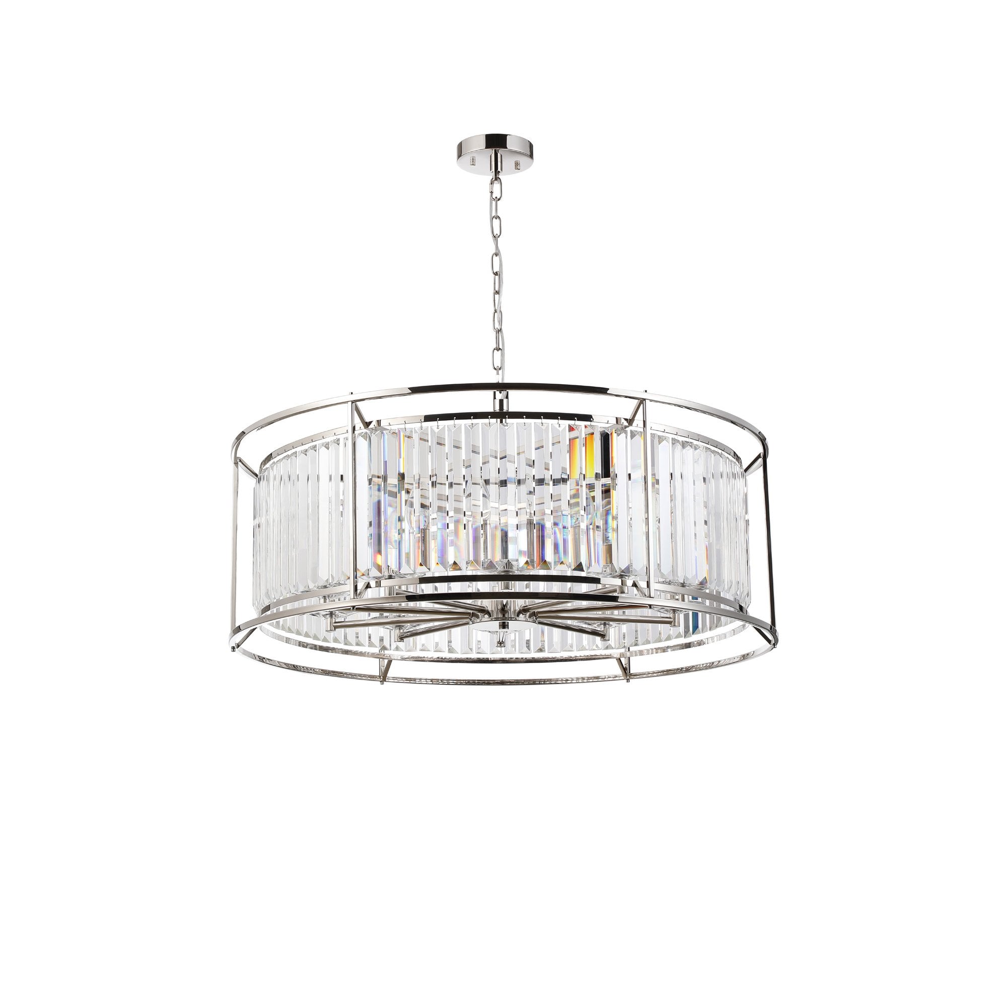 Fabula Oakhurst 10 Light Pendant - Polished Nickel & Clear Glass