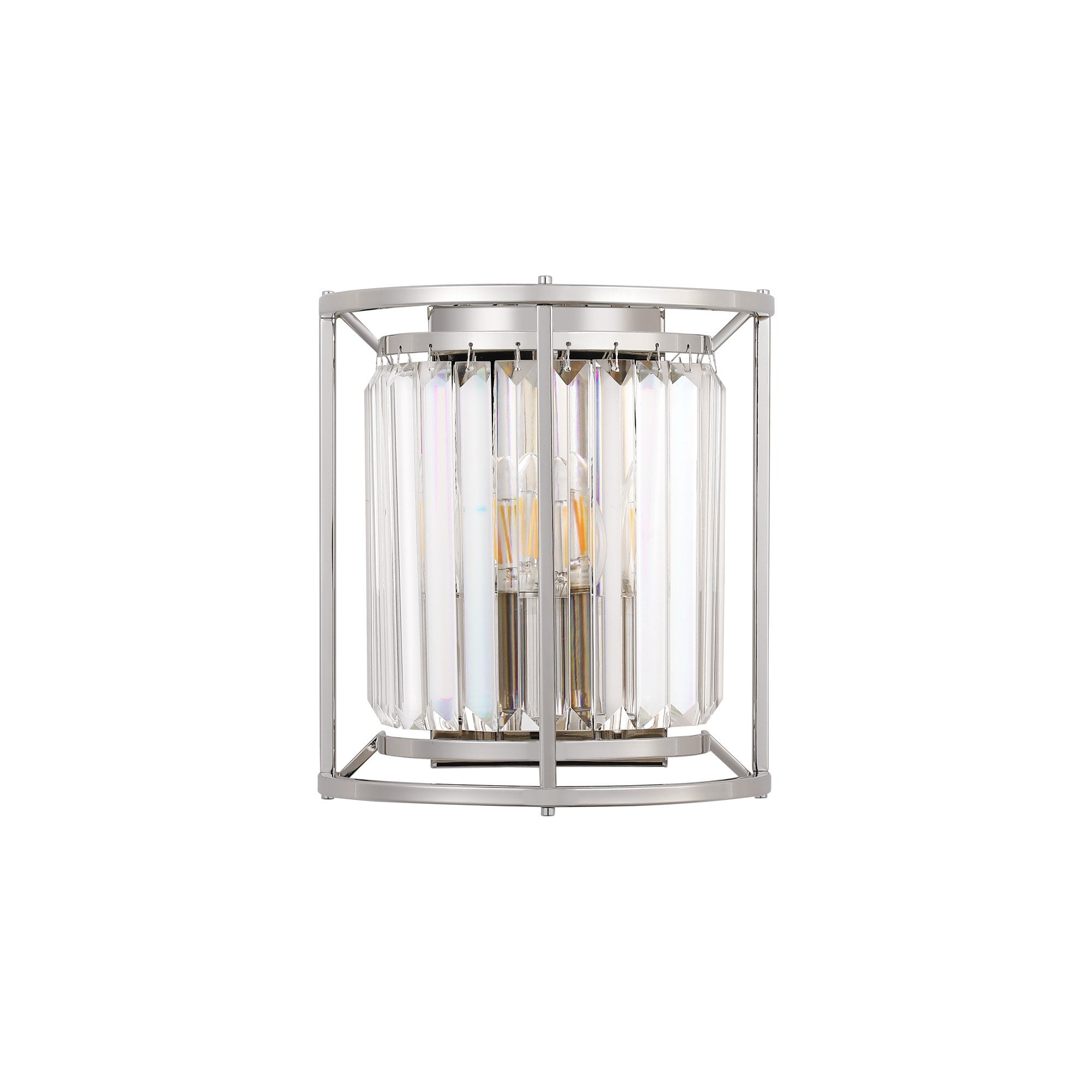 Fabula Oakhurst 2 Light Wall Lamp - Polished Nickel & Clear Glass