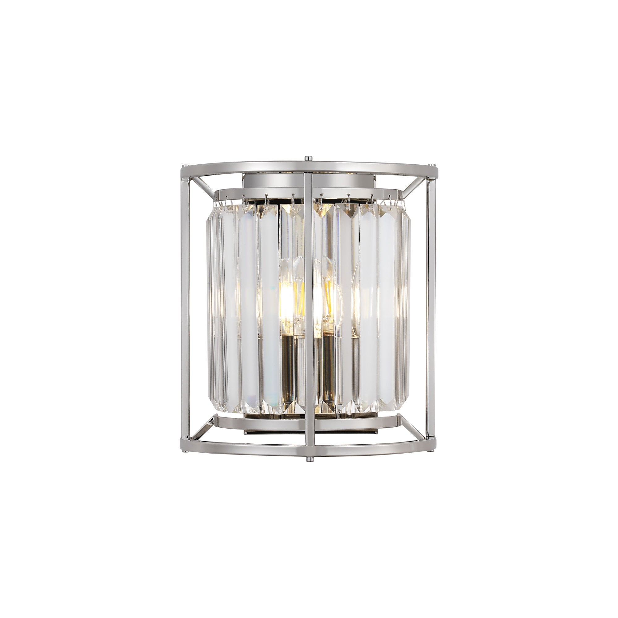Fabula Oakhurst 2 Light Wall Lamp - Polished Nickel & Clear Glass
