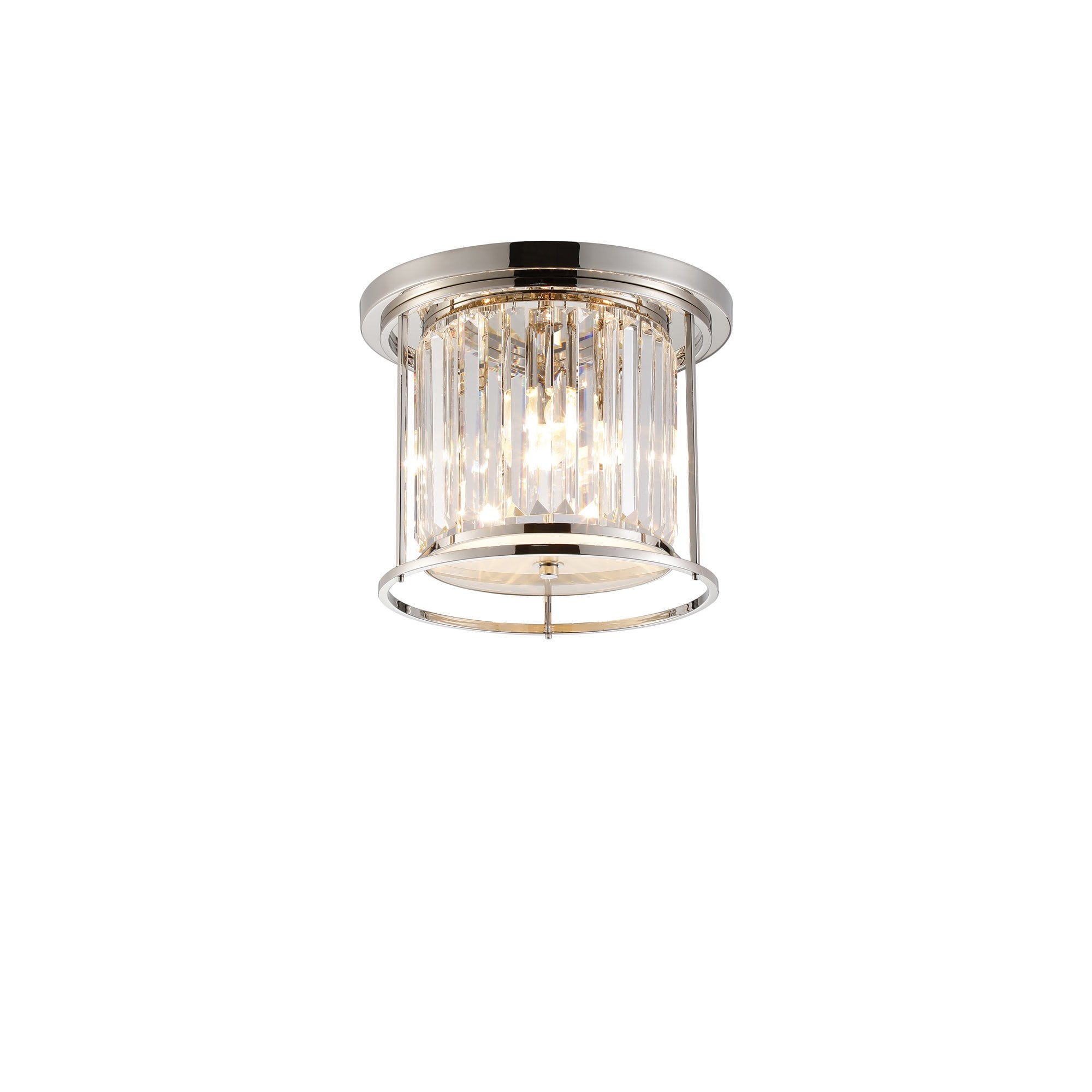 Fabula Oakhurst 3 Light Flush Light - Polished Nickel & Clear Glass