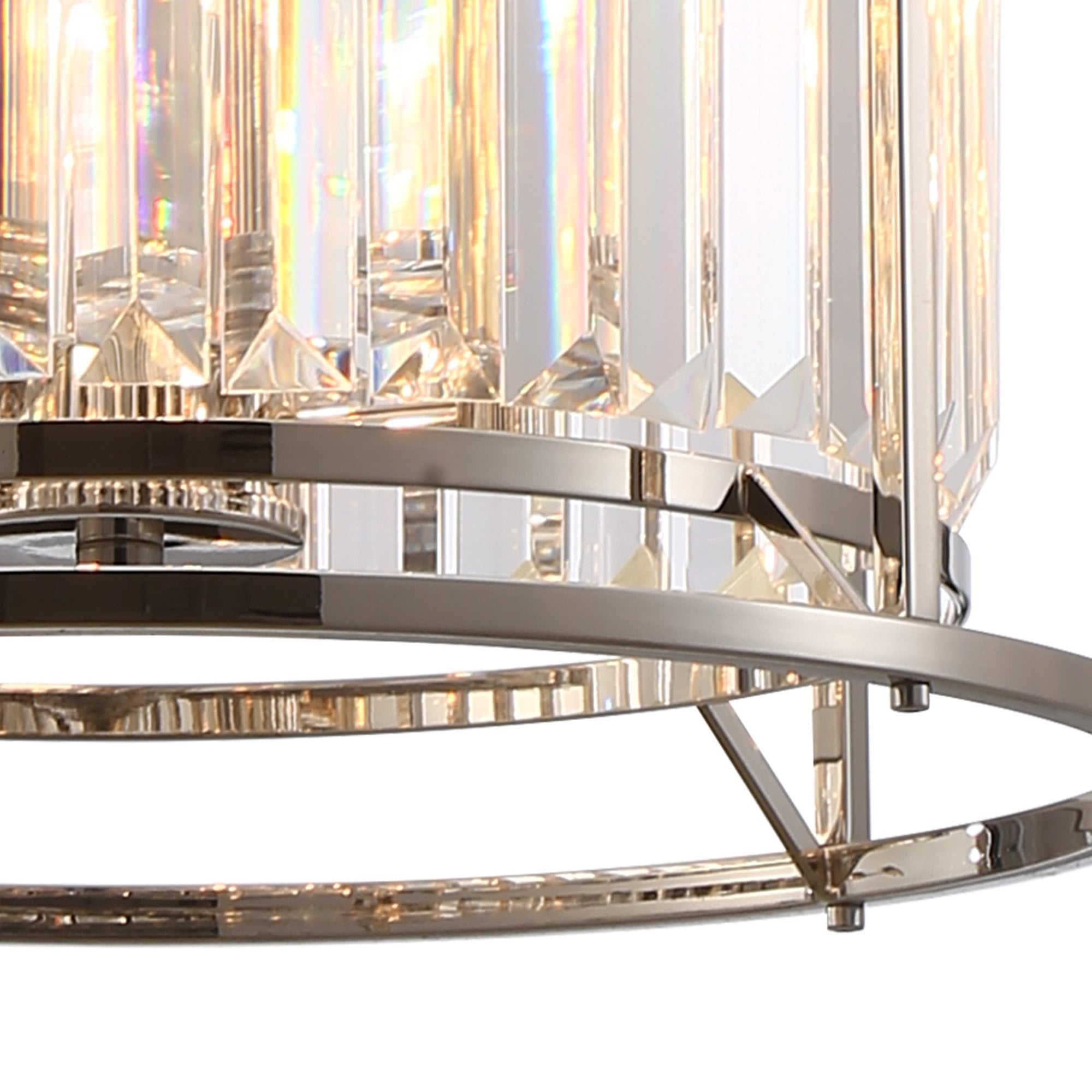 Fabula Oakhurst 3 Light Pendant/Semi-Flush Light - Polished Nickel & Clear Glass