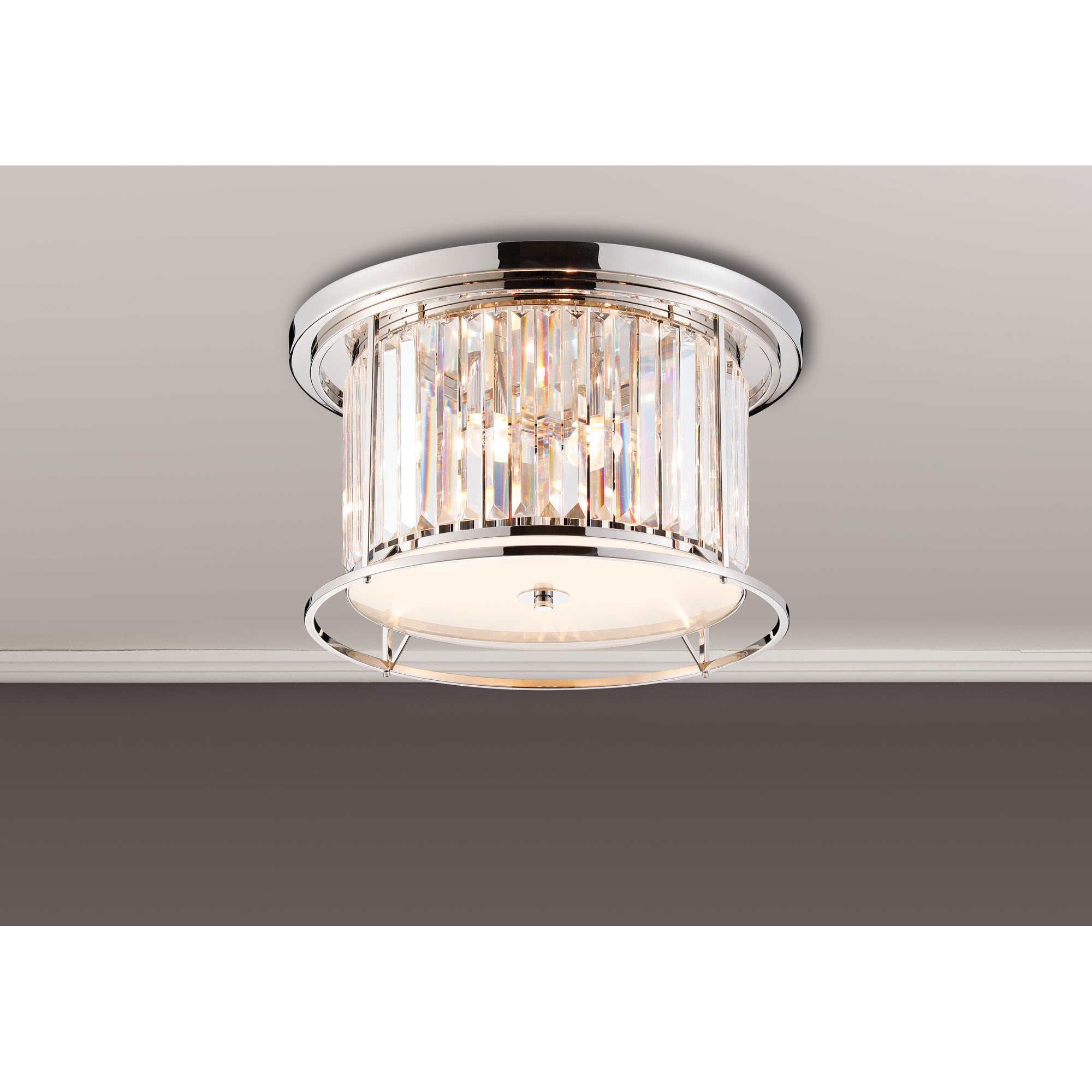 Fabula Oakhurst 4 Light Flush Light - Polished Nickel & Clear Glass