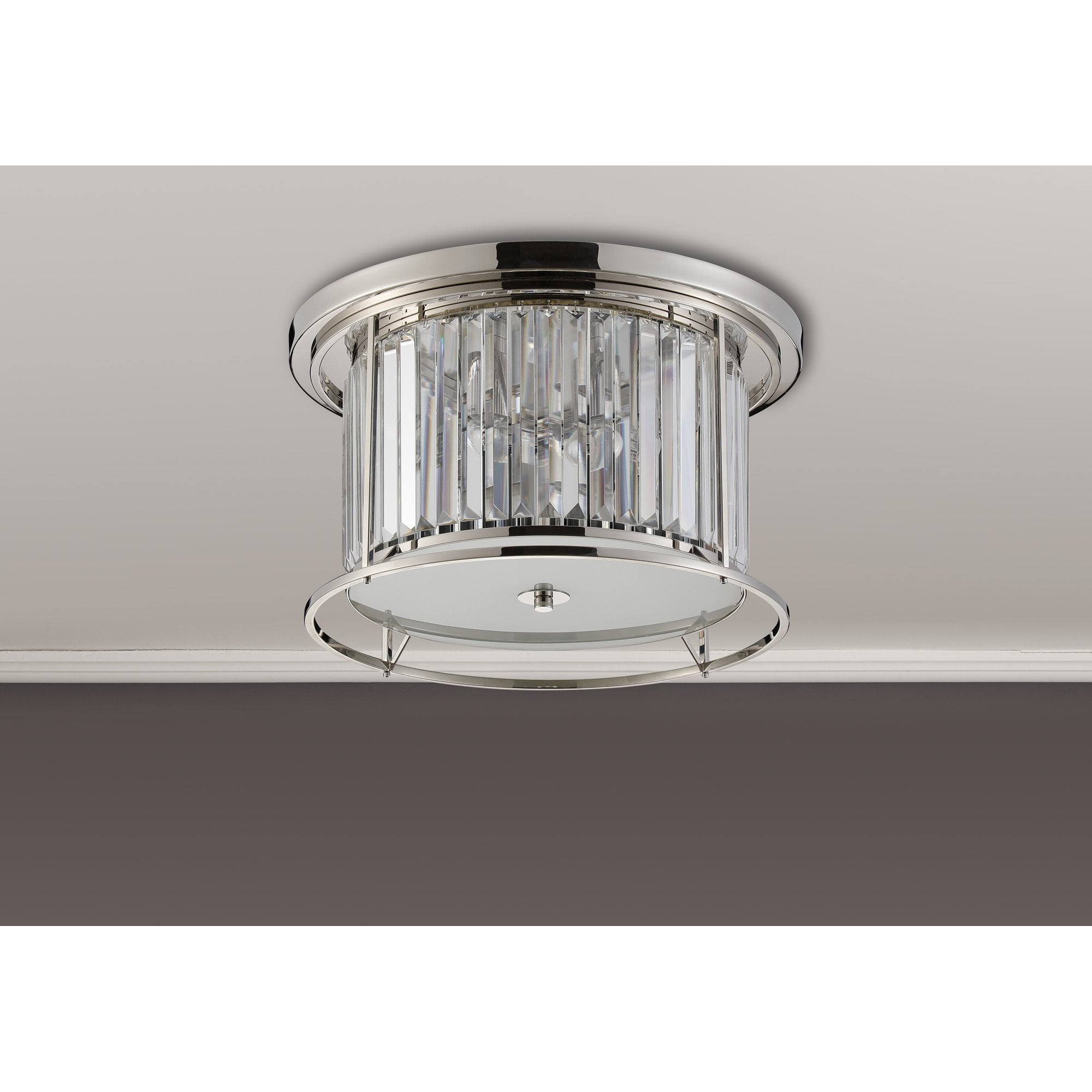 Fabula Oakhurst 4 Light Flush Light - Polished Nickel & Clear Glass