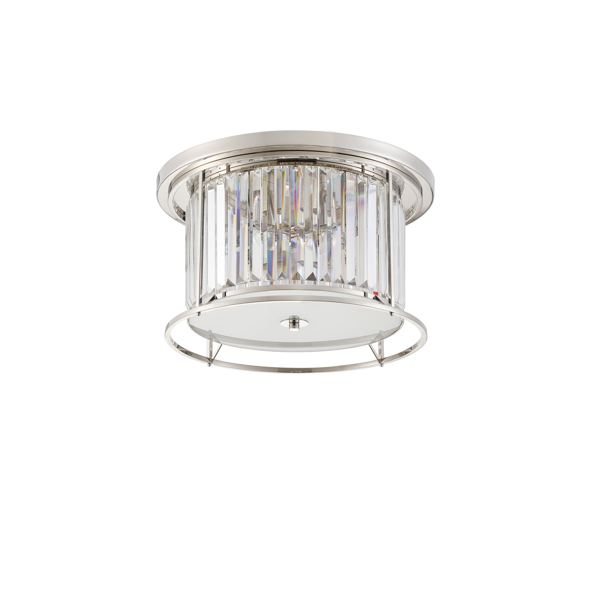 Fabula Oakhurst 4 Light Flush Light - Polished Nickel & Clear Glass