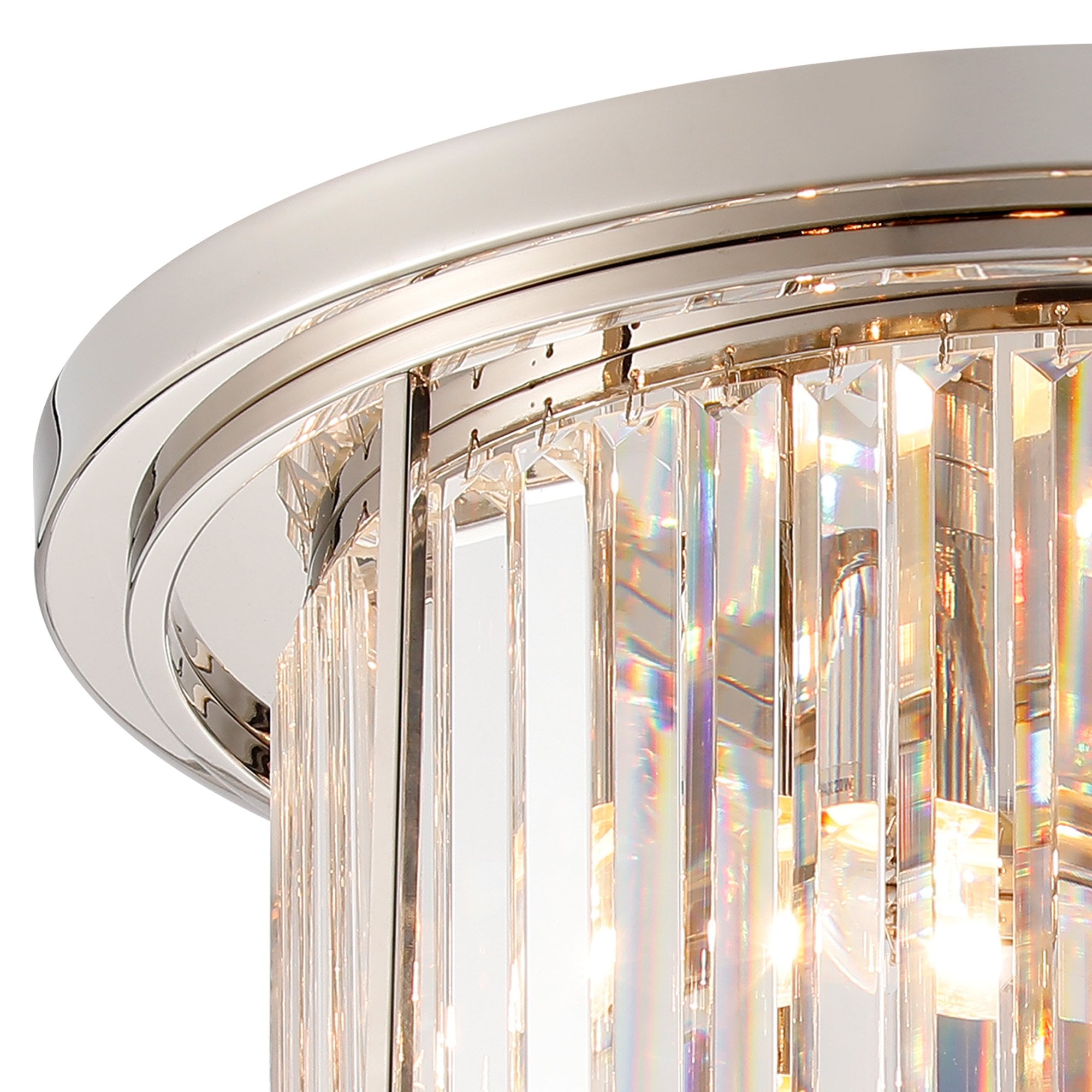 Fabula Oakhurst 4 Light Flush Light - Polished Nickel & Clear Glass